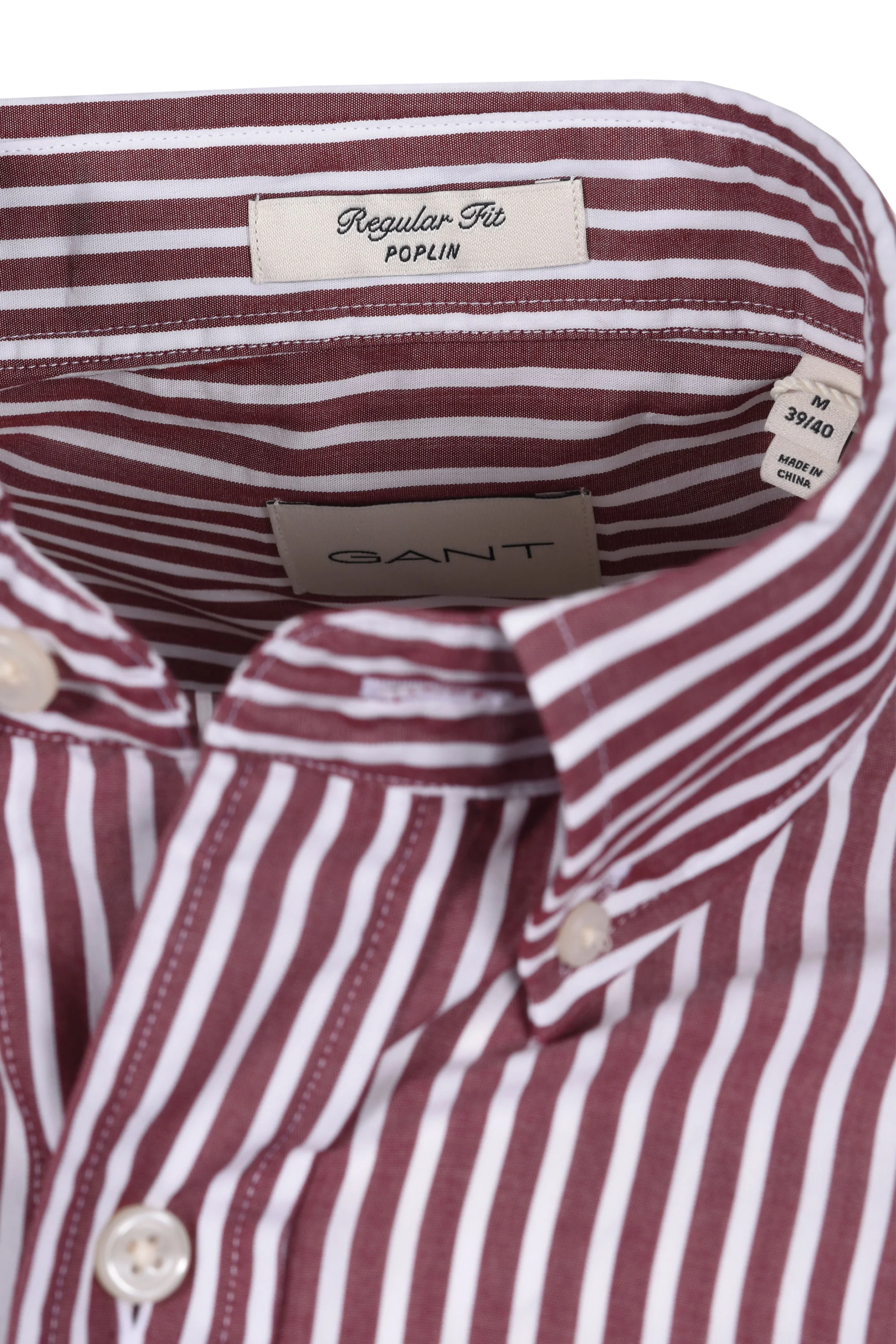 Gant Reg Poplin Stripe Shirt Plumped Red - Image 4