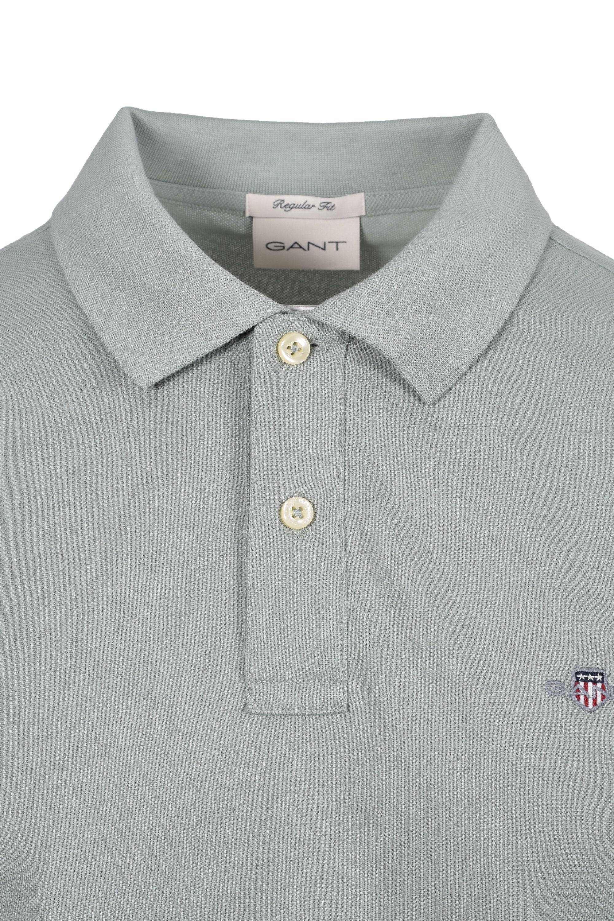 GANT REG SHIELD SS PIQUE POLO SHIRT CERAMIC GREY - Image 2