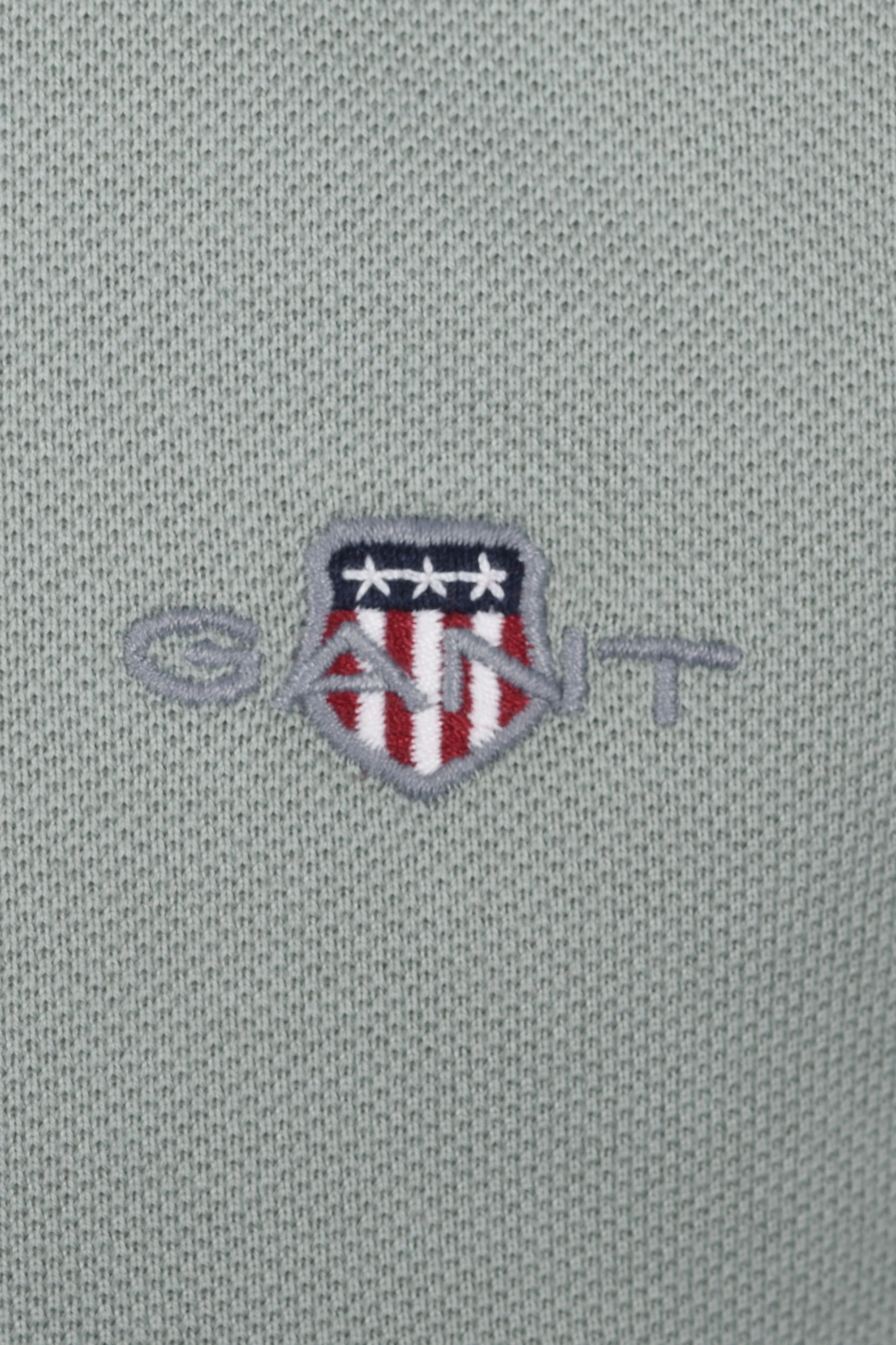 GANT REG SHIELD SS PIQUE POLO SHIRT CERAMIC GREY - Image 3