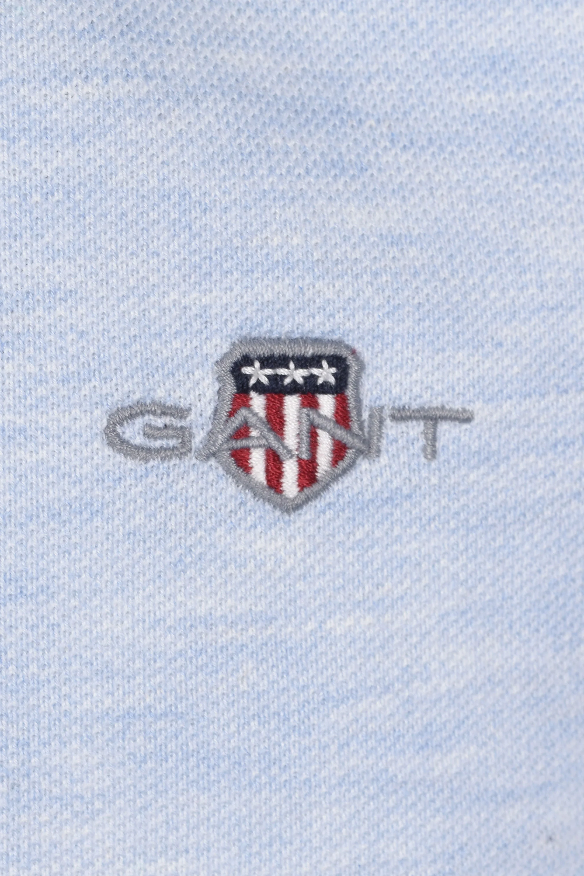 Gant Reg Shield SS Pique Polo Shirt Ice Blue Melange - Image 3