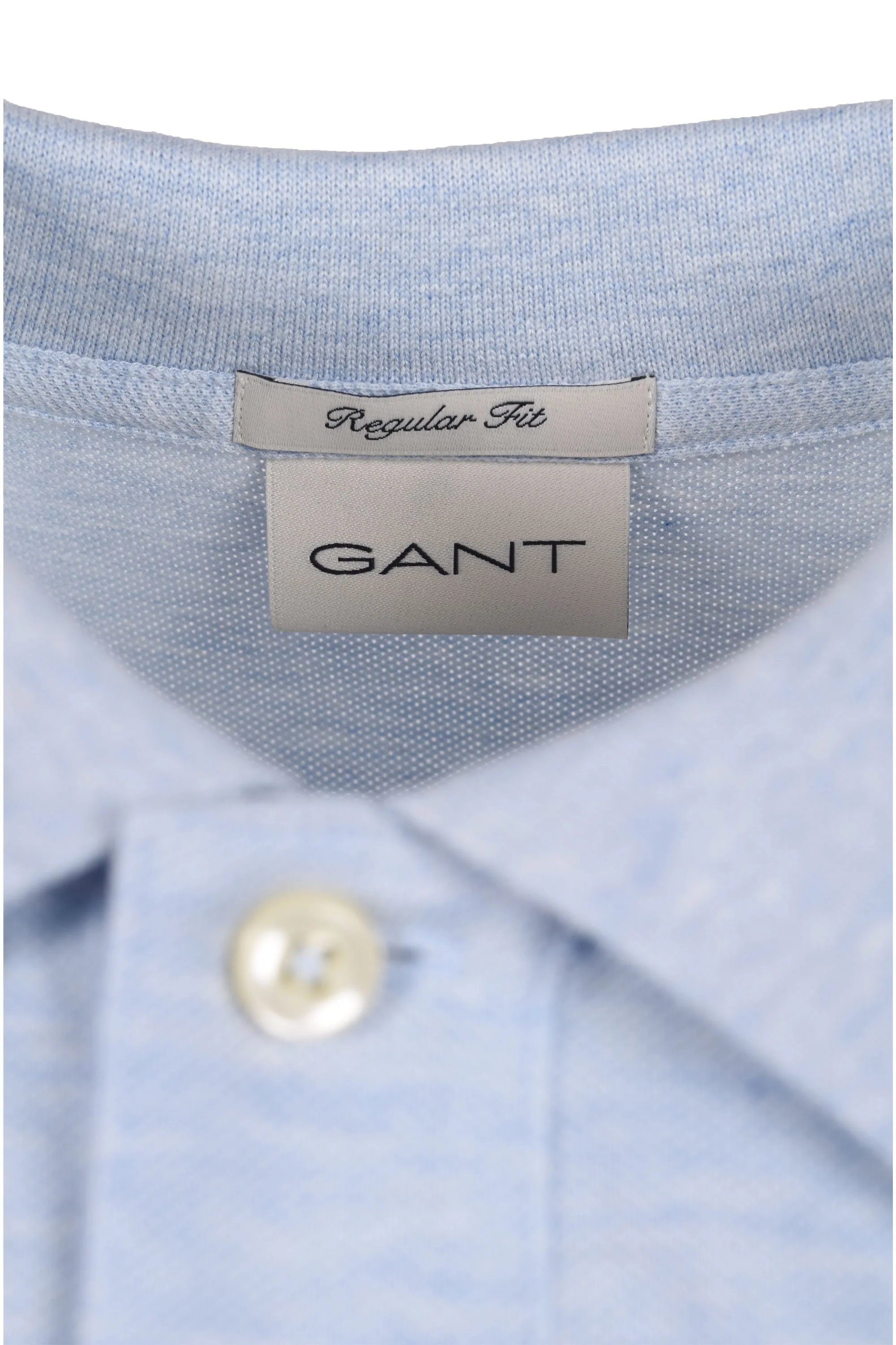 Gant Reg Shield SS Pique Polo Shirt Ice Blue Melange - Image 4