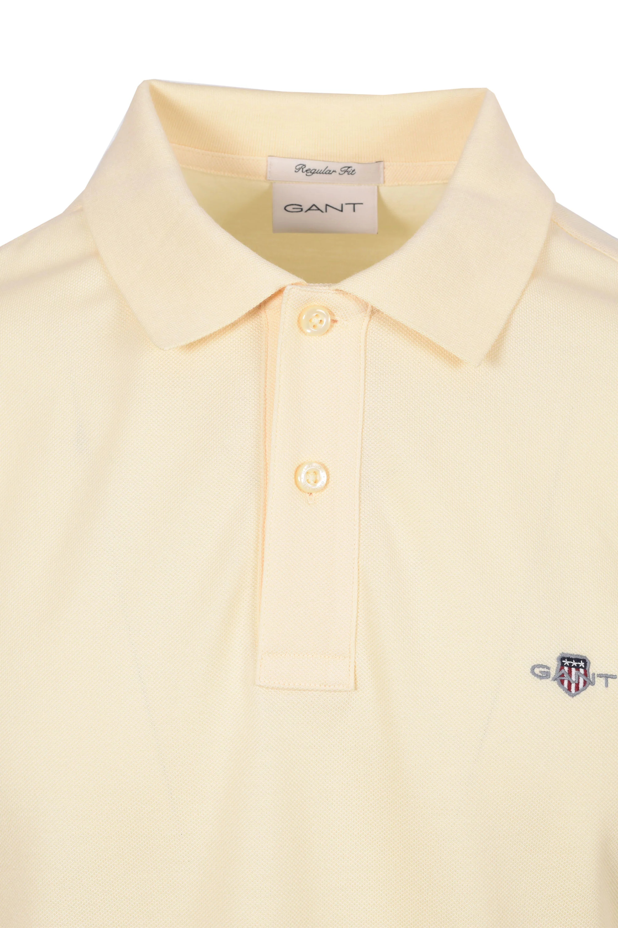 GANT REG SHIELD SS PIQUE POLO SHIRT VANILLA YELLOW - Image 2
