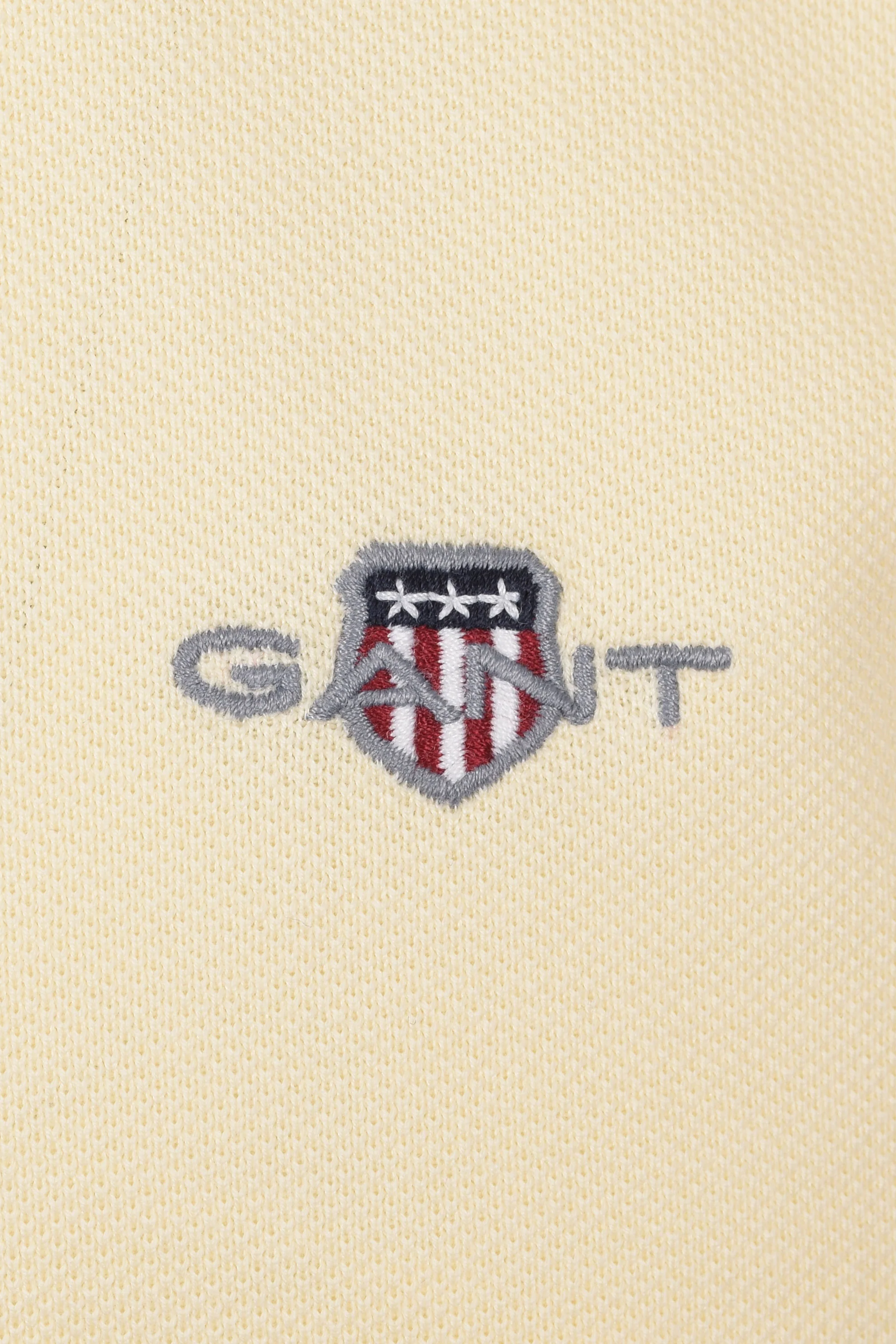 GANT REG SHIELD SS PIQUE POLO SHIRT VANILLA YELLOW - Image 3