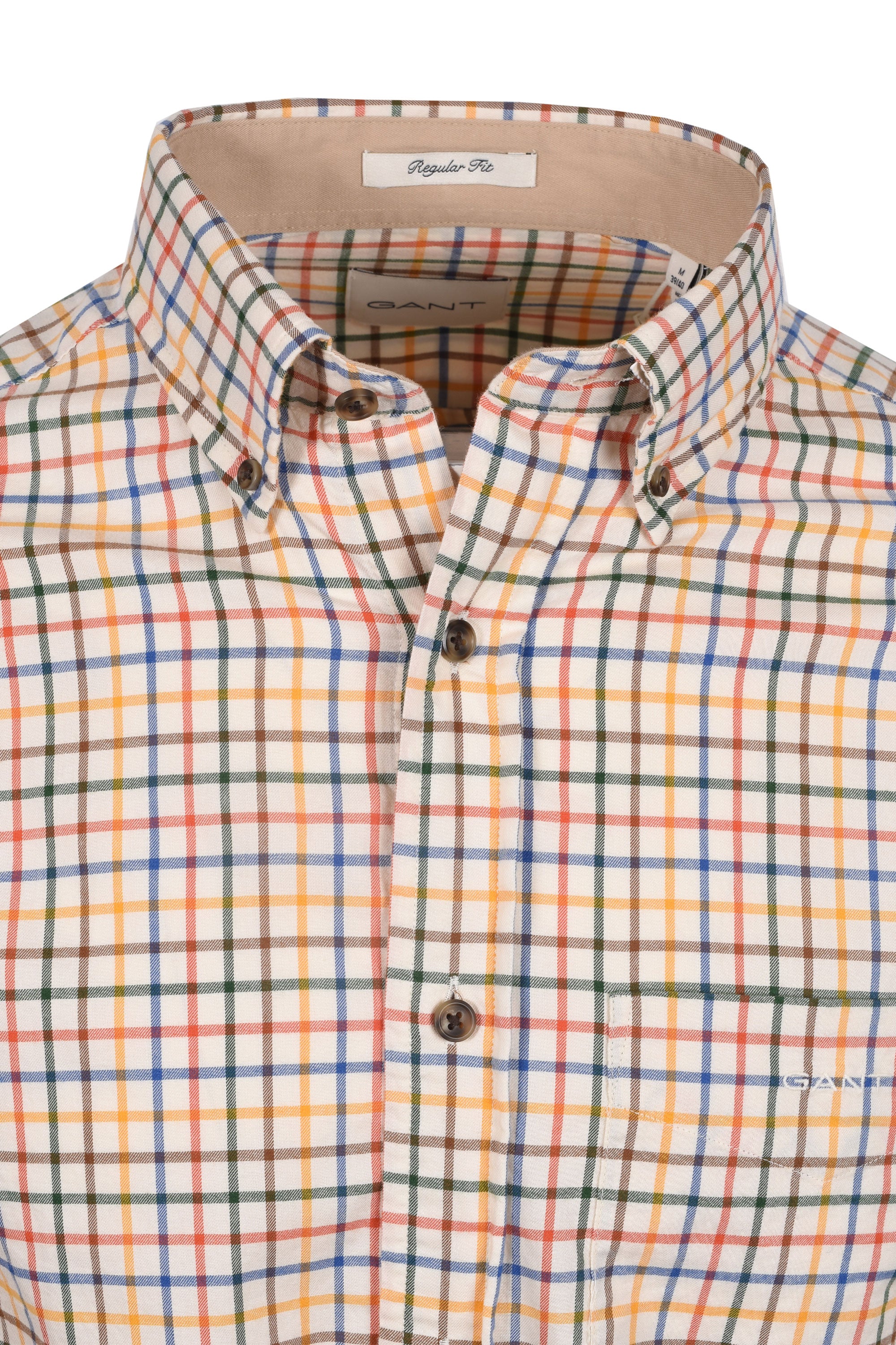 Gant Reg Twill Check Shirt Deep Orange - Image 2