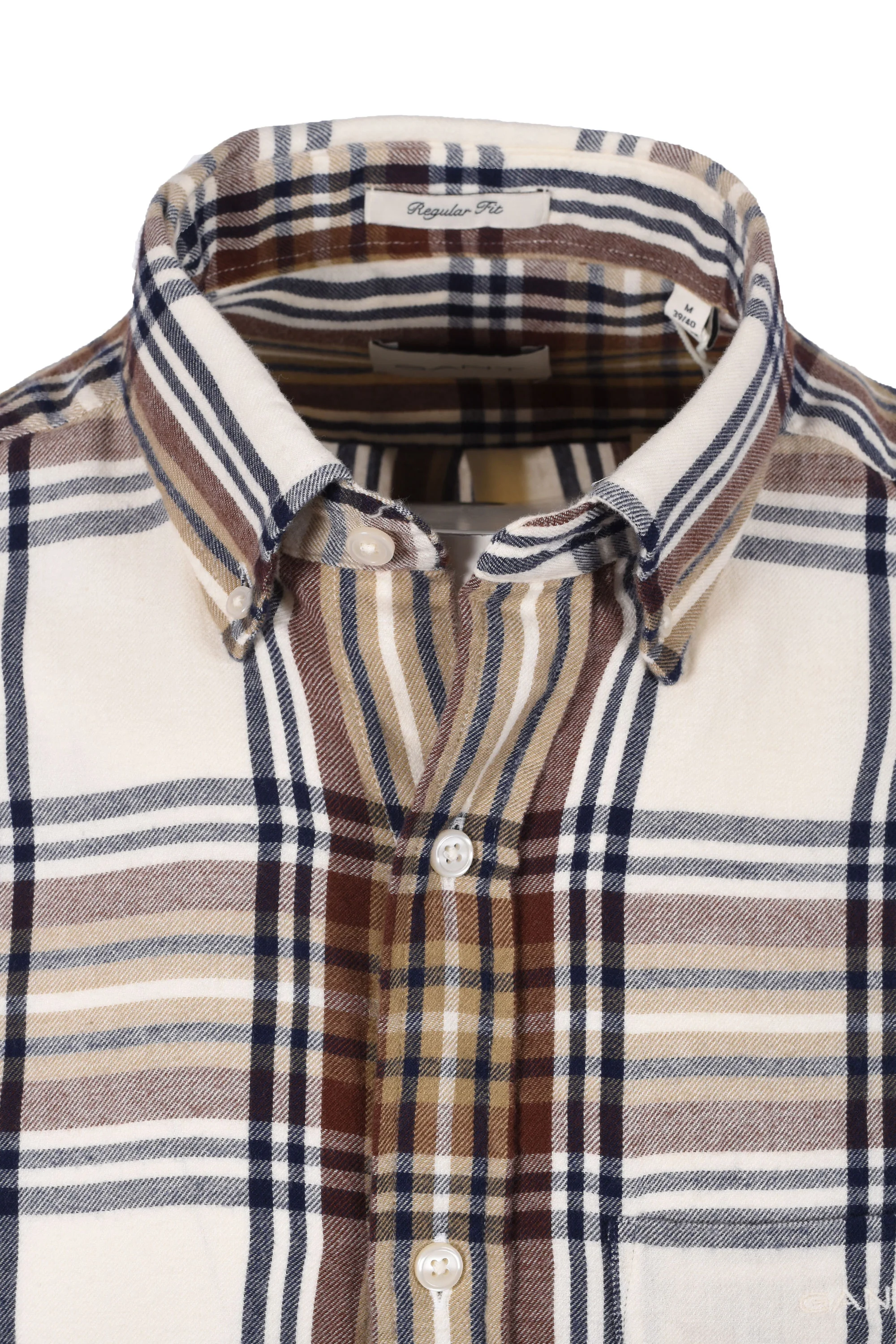 Gant Windblown Flannel Checked Shirt Cream - Image 2