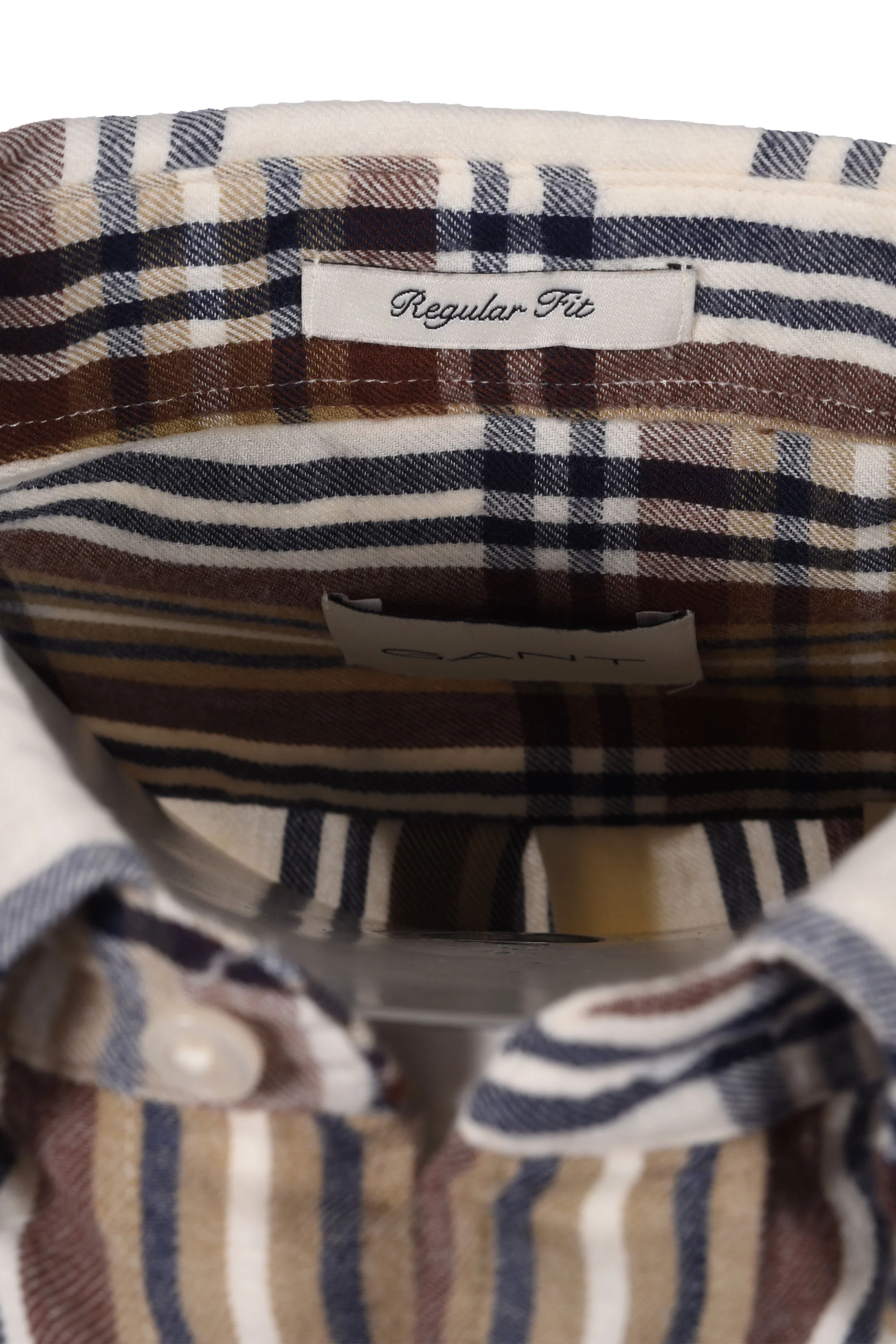Gant Windblown Flannel Checked Shirt Cream - Image 3
