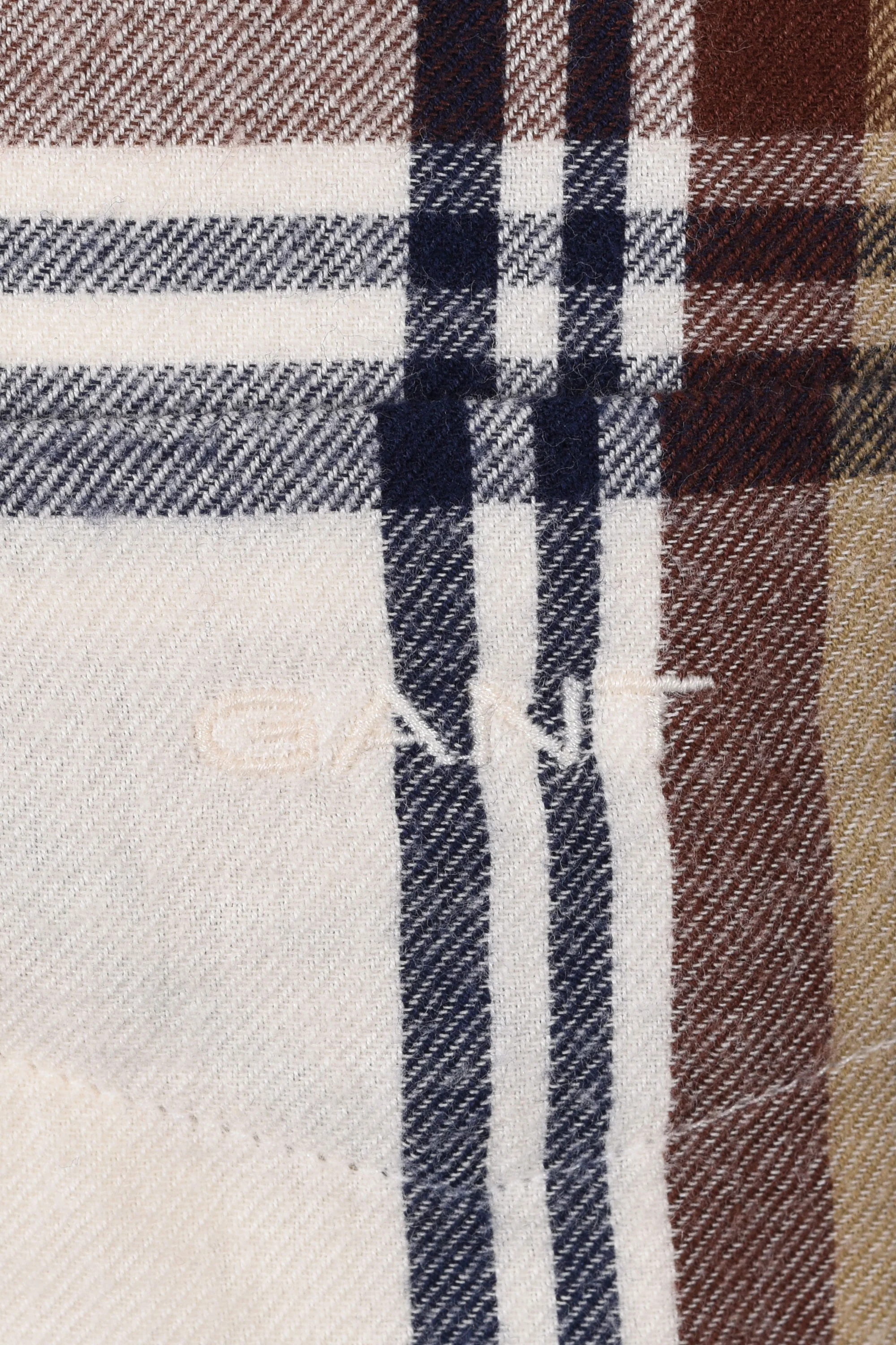 Gant Windblown Flannel Checked Shirt Cream - Image 4