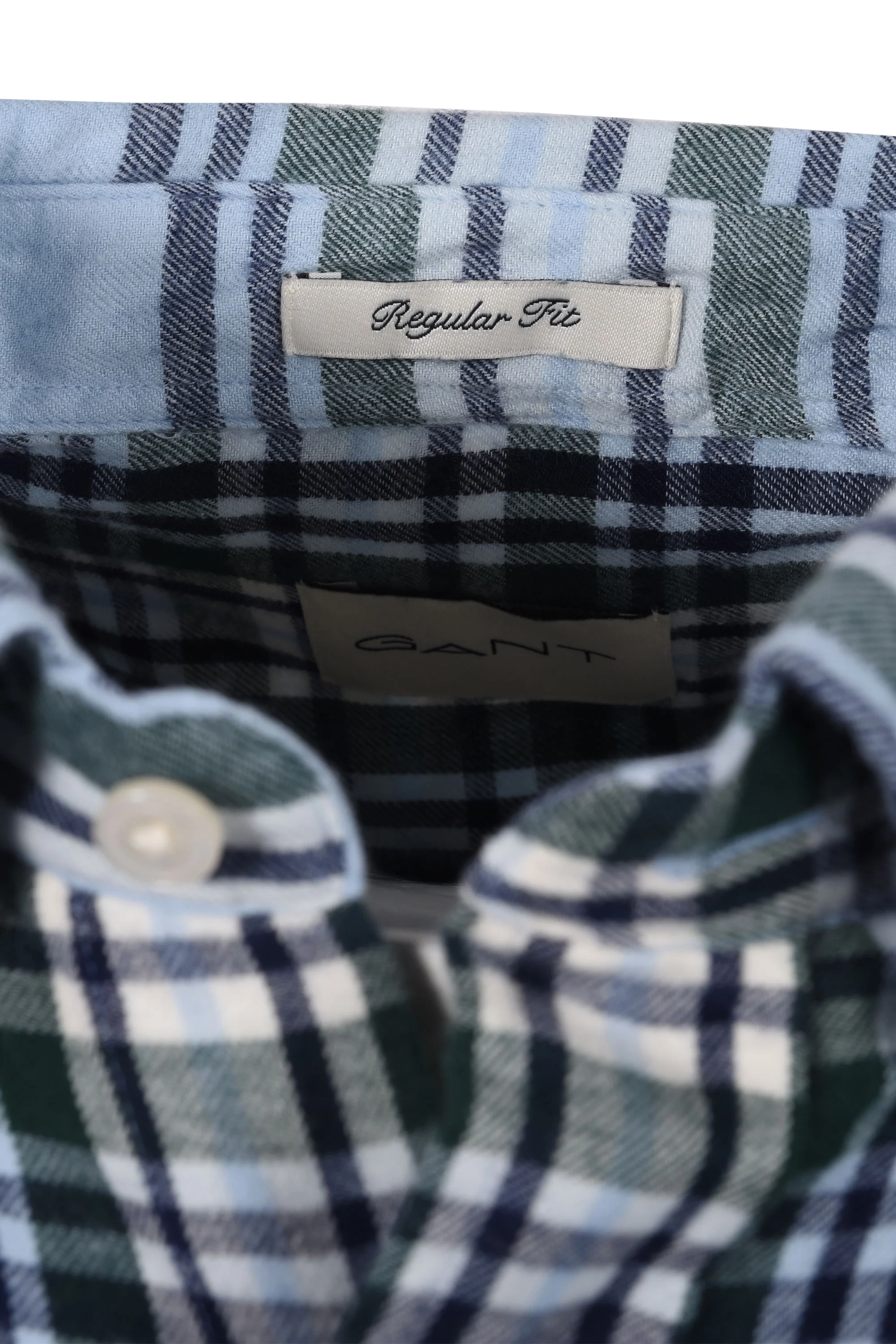 Gant Windblown Flannel Check Shirt Fresh Blue - Image 3