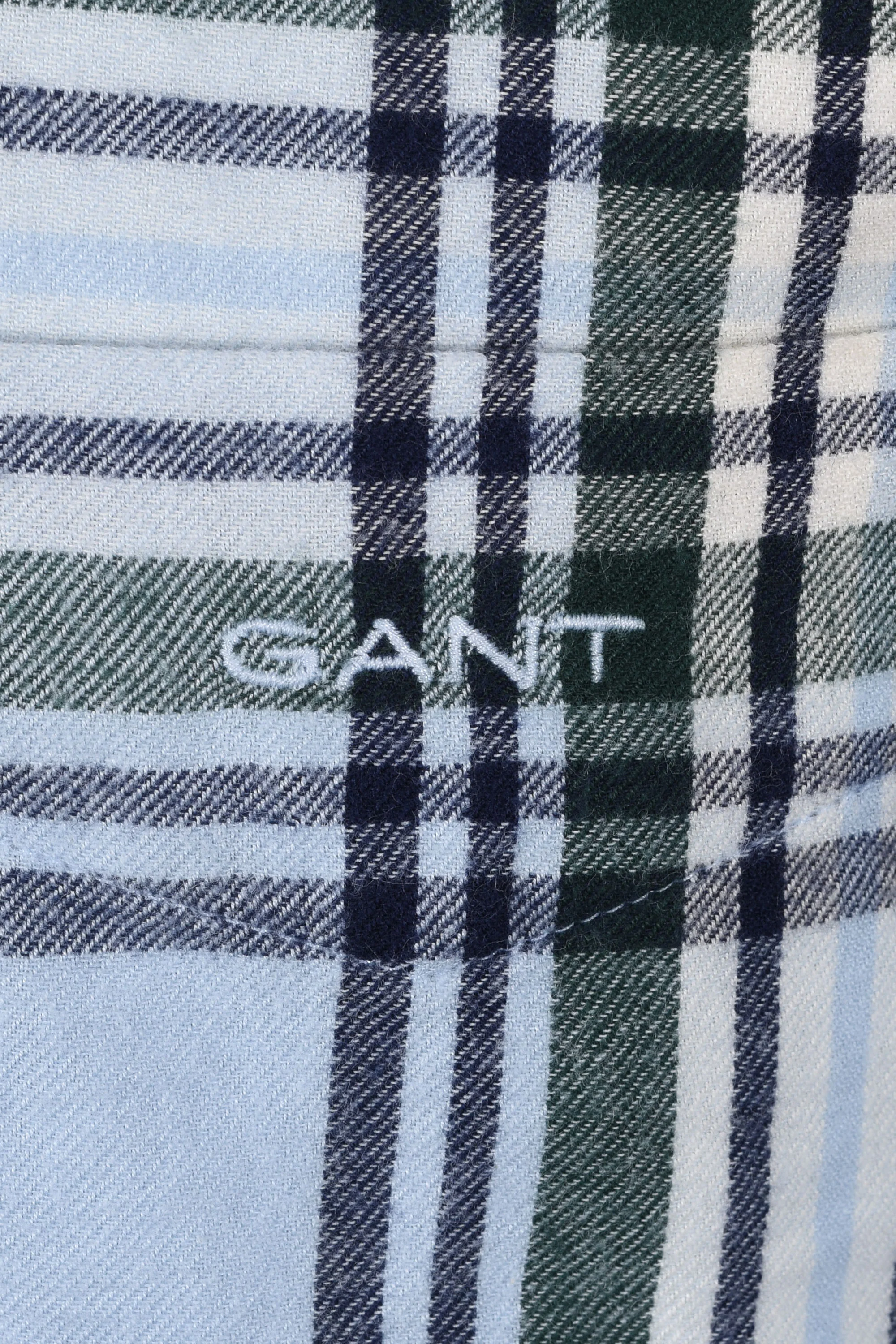 Gant Windblown Flannel Check Shirt Fresh Blue - Image 4