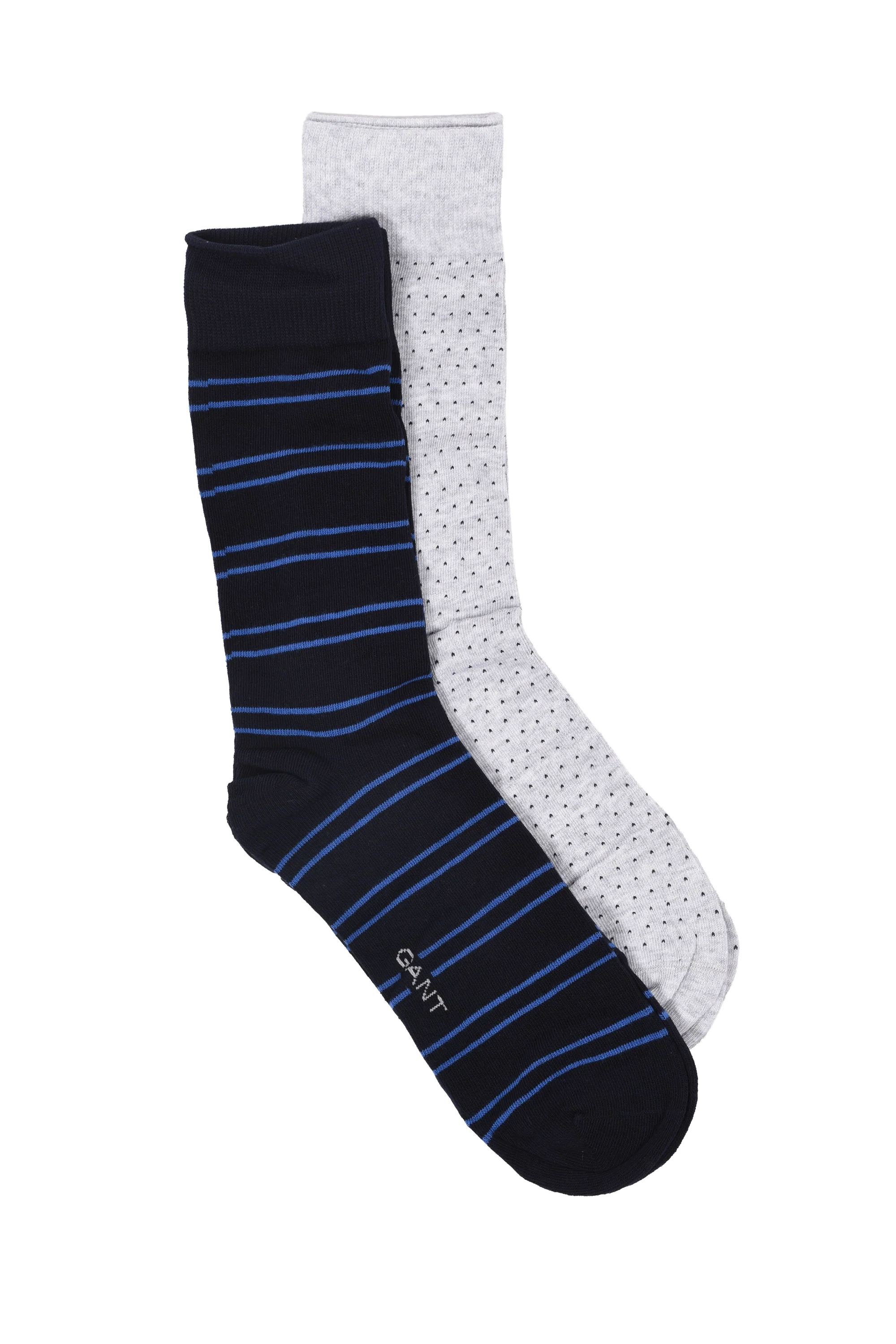 Gant Stripe and Mini Dot 2pk Socks Marine - Image 2