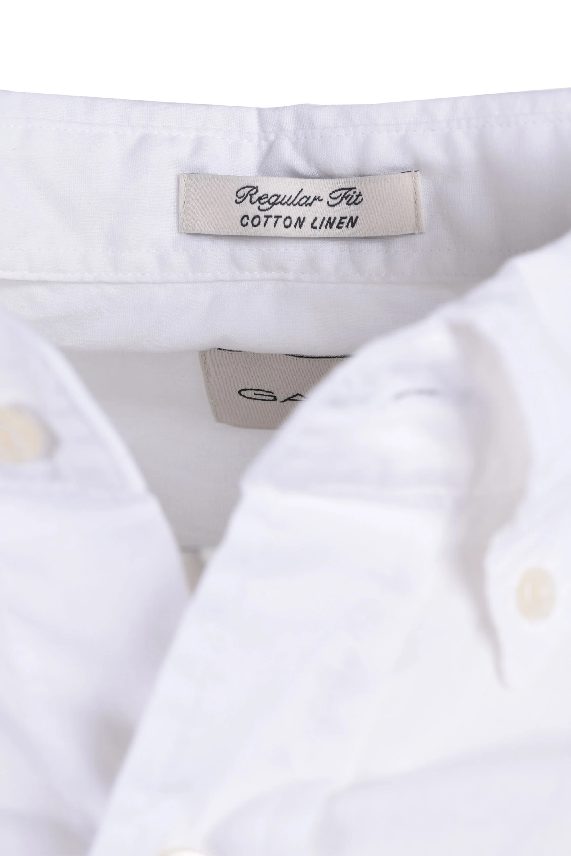 Gant Reg Cotton Linen Long Sleeve Shirt White - Image 3