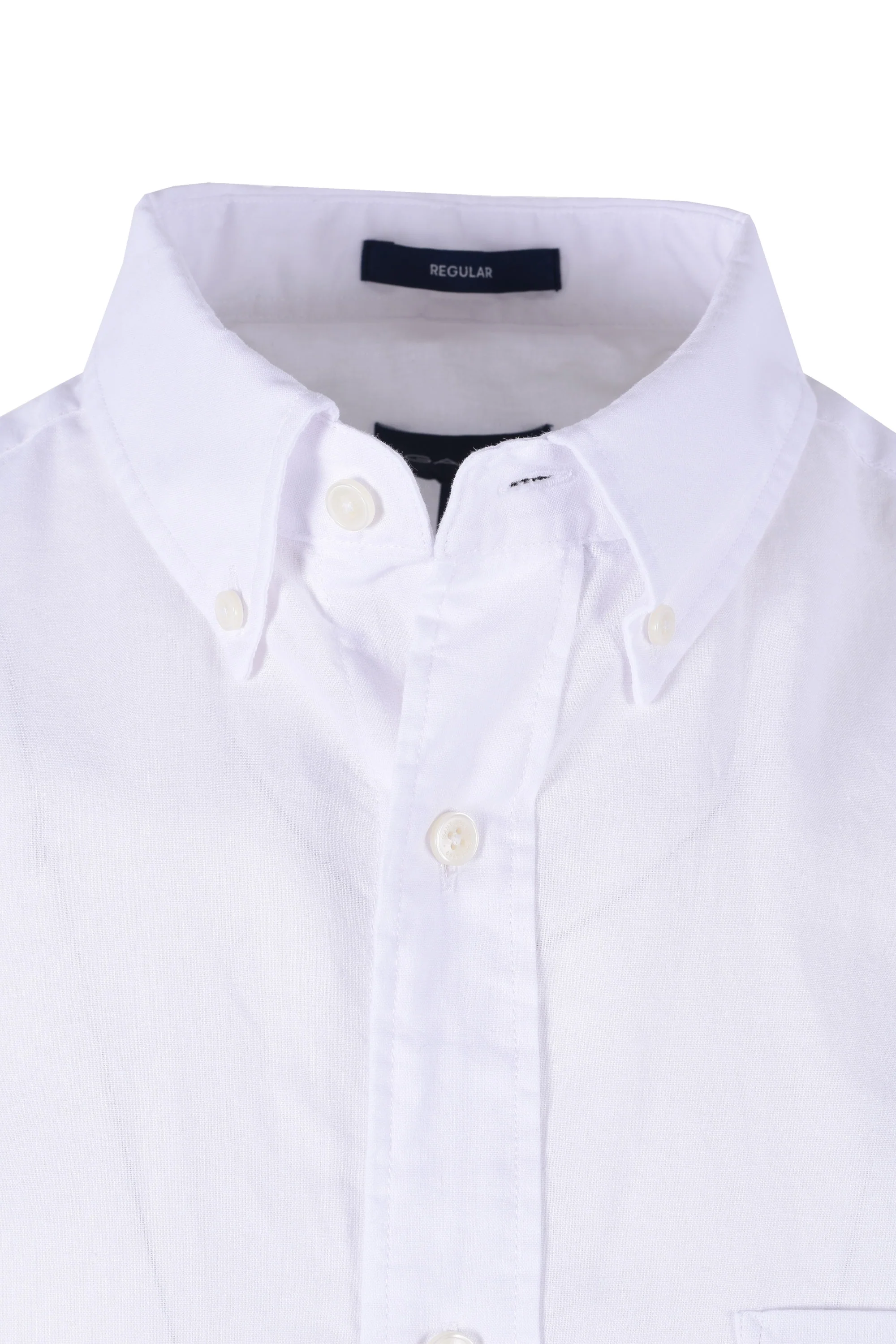 Gant Reg Cotton Linen Short Sleeve Shirt White - Image 3