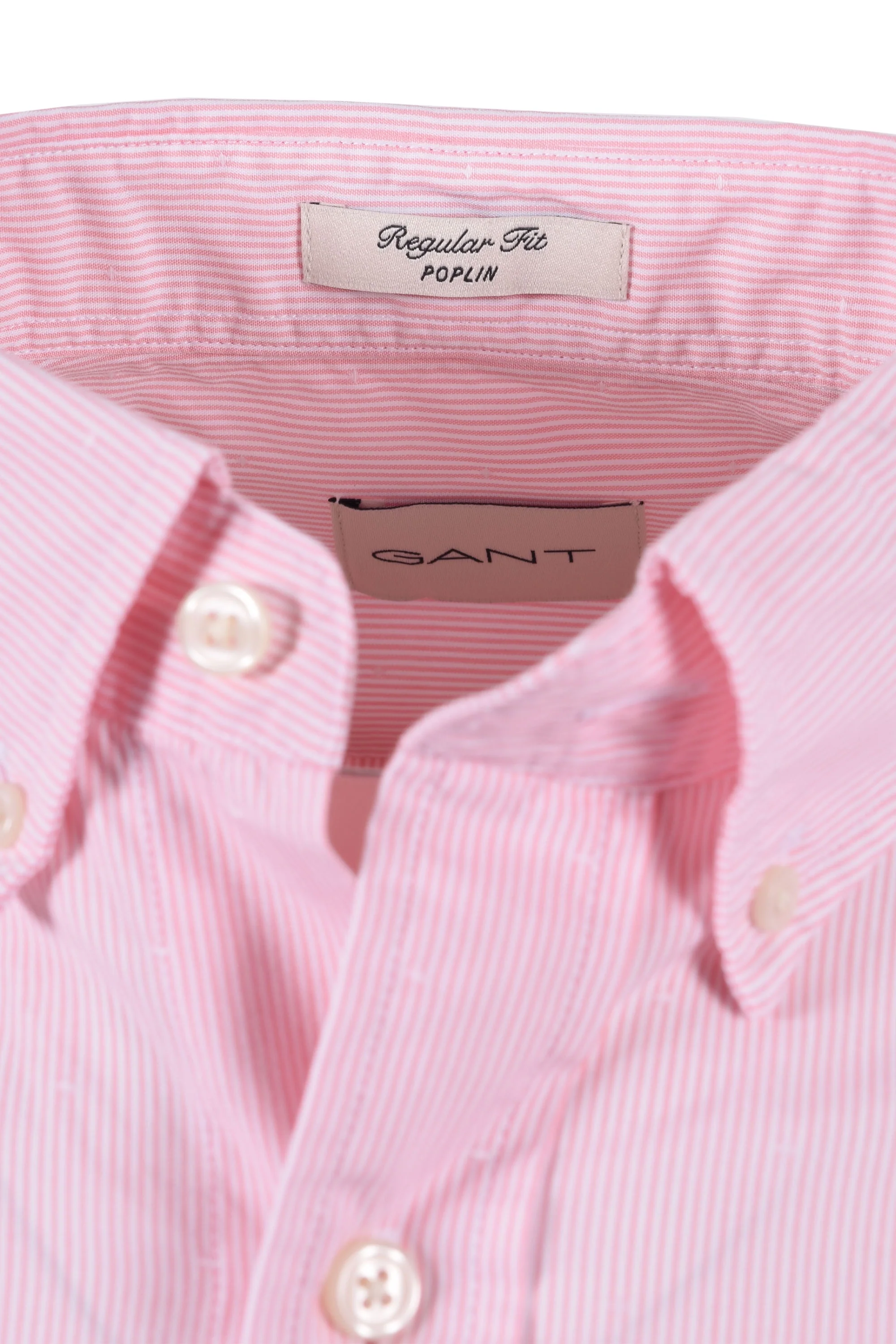 Gant Reg Dobby Dot Stripe Shirt Geranium Pink - Image 4