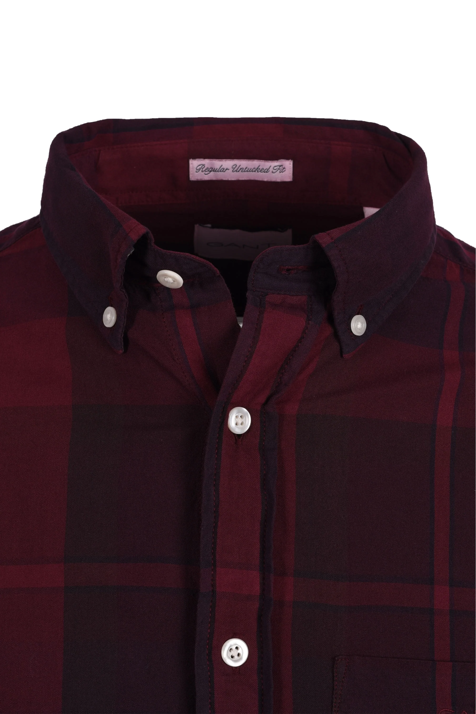 Gant Reg Garment Dyed Check Shirt Rich Wine - Image 2