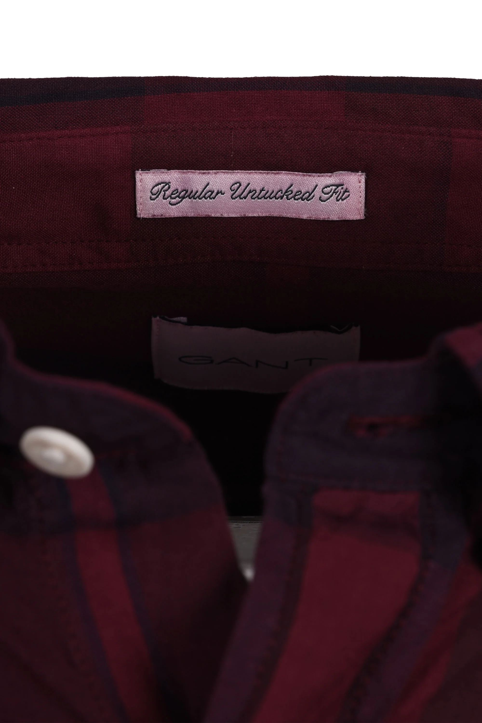 Gant Reg Garment Dyed Check Shirt Rich Wine - Image 3