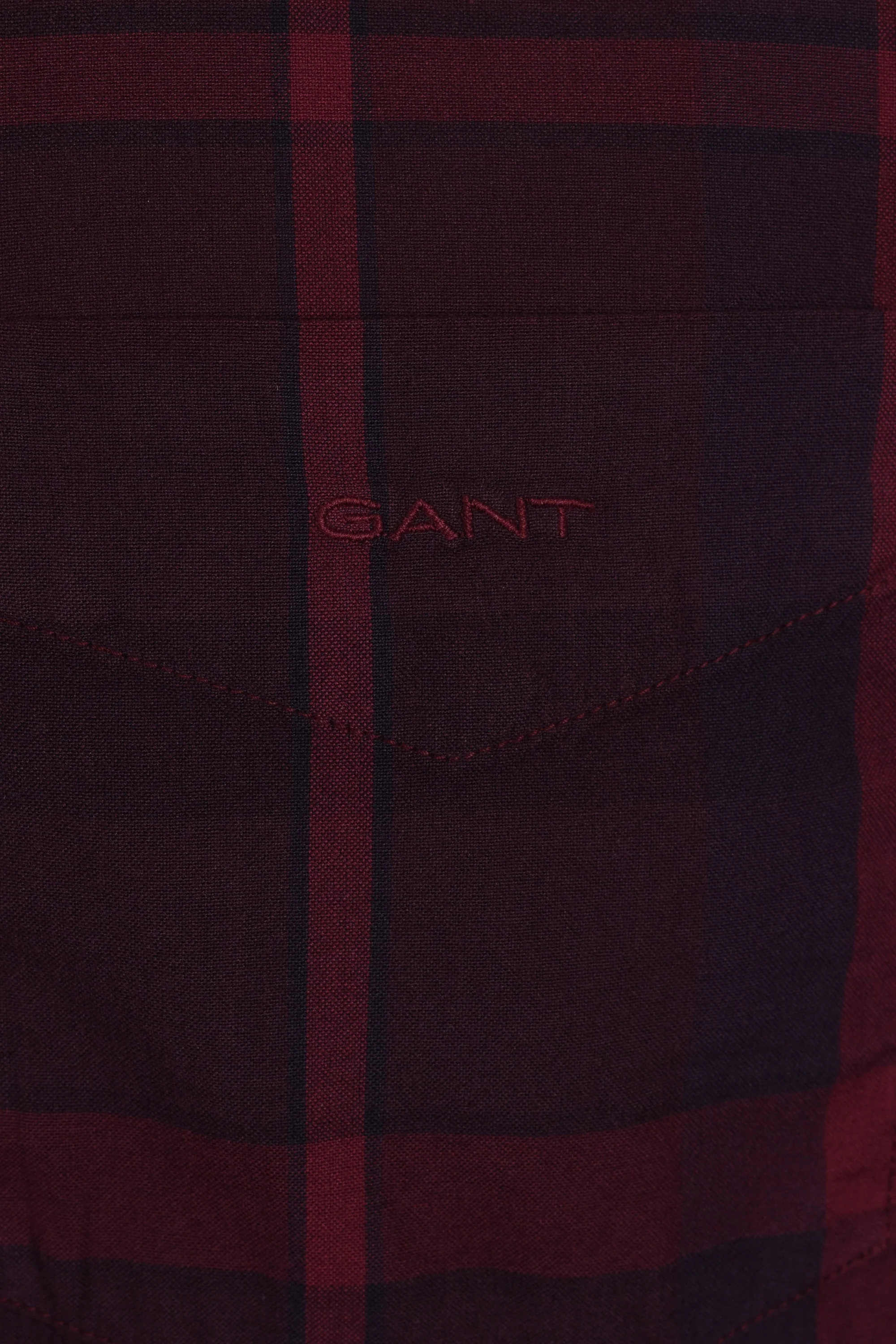 Gant Reg Garment Dyed Check Shirt Rich Wine - Image 4