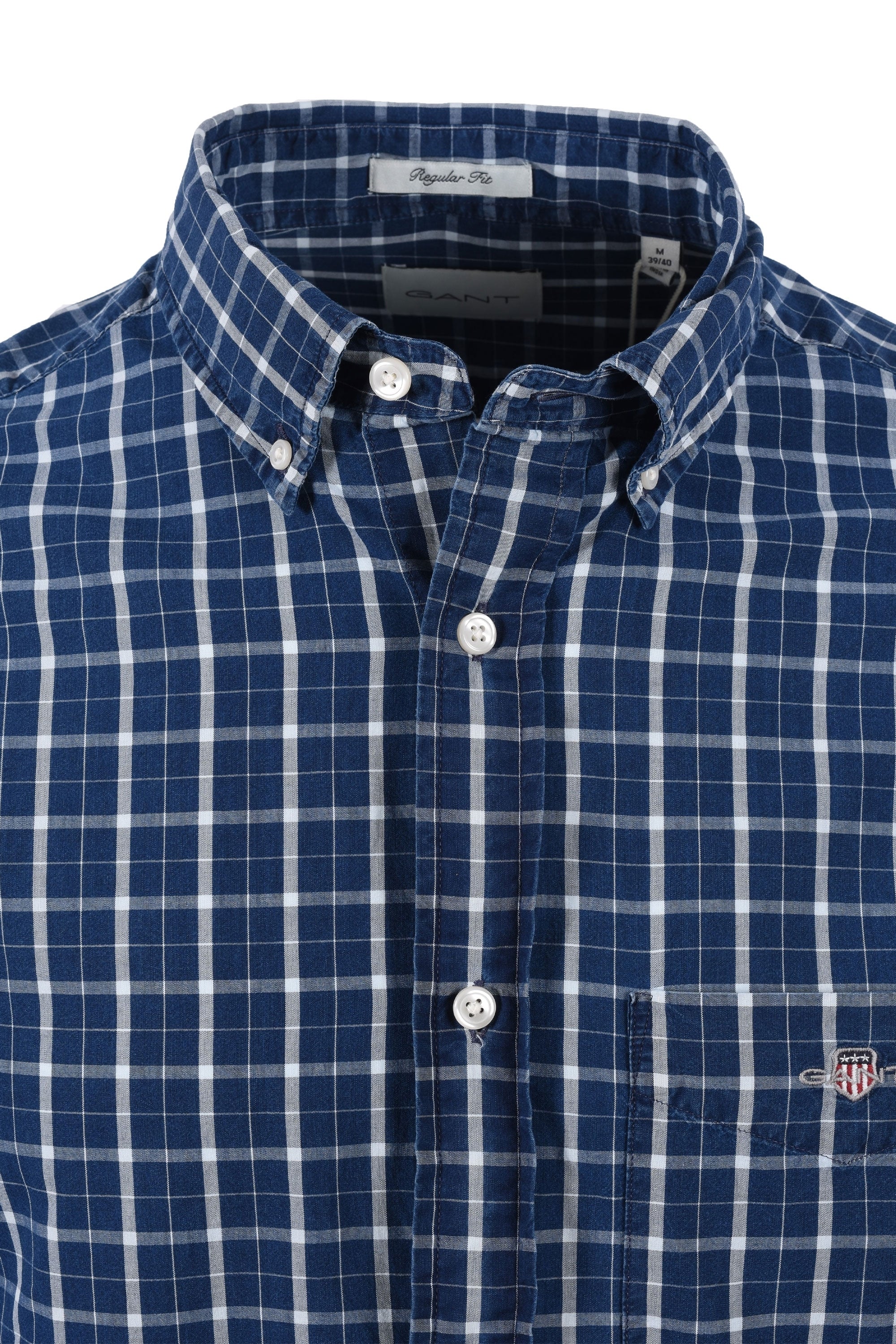 Gant Reg Indigo Check Shirt Dark Indigo - Image 2