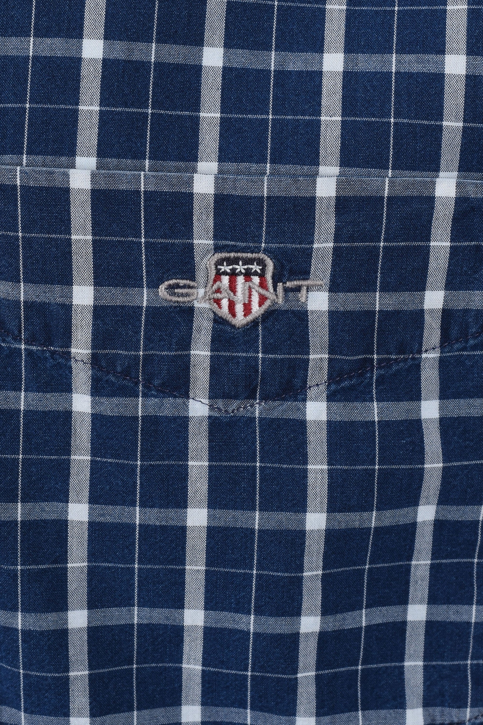 Gant Reg Indigo Check Shirt Dark Indigo - Image 3