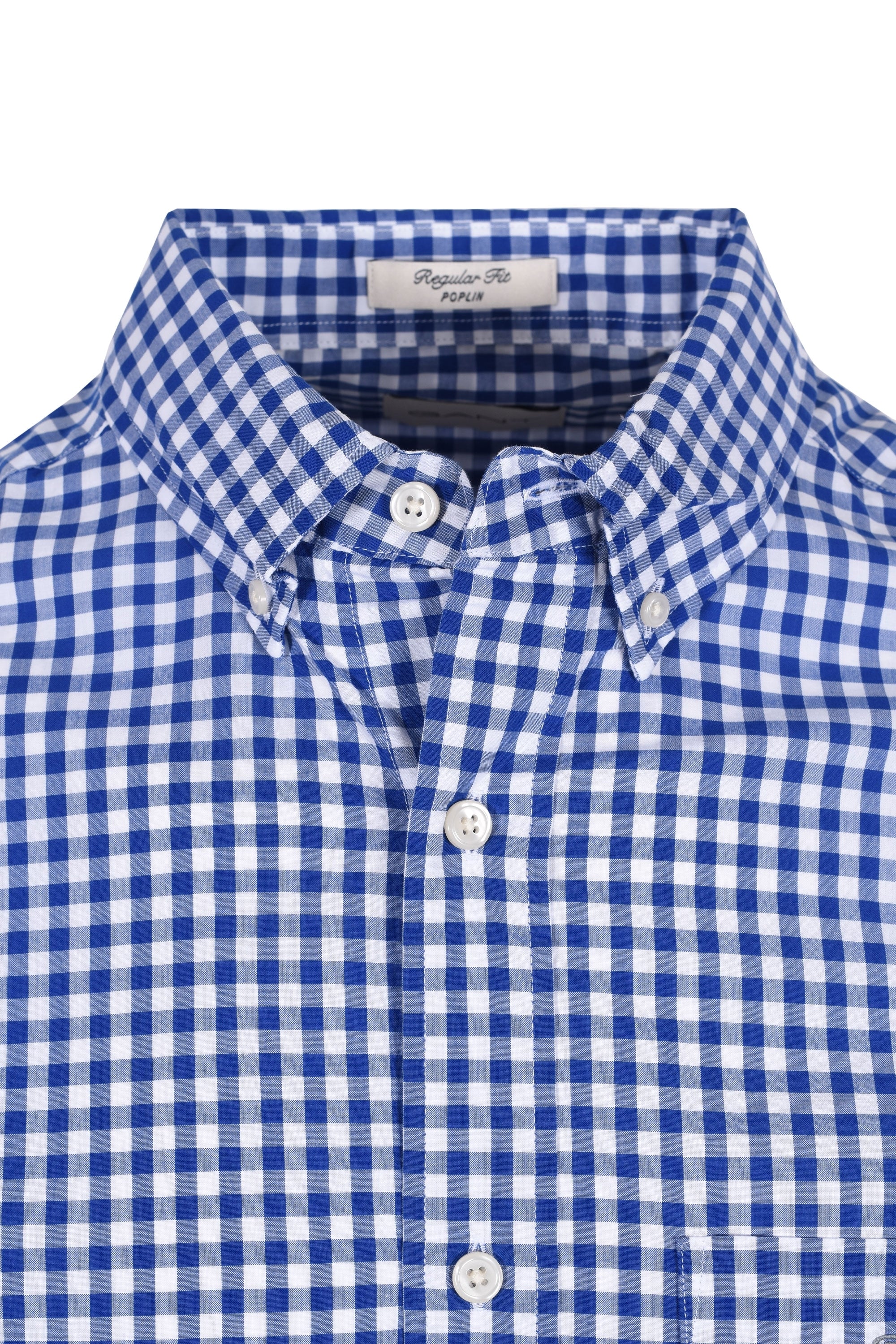 Gant Reg Poplin Gingham Shirt College Blue - Image 2