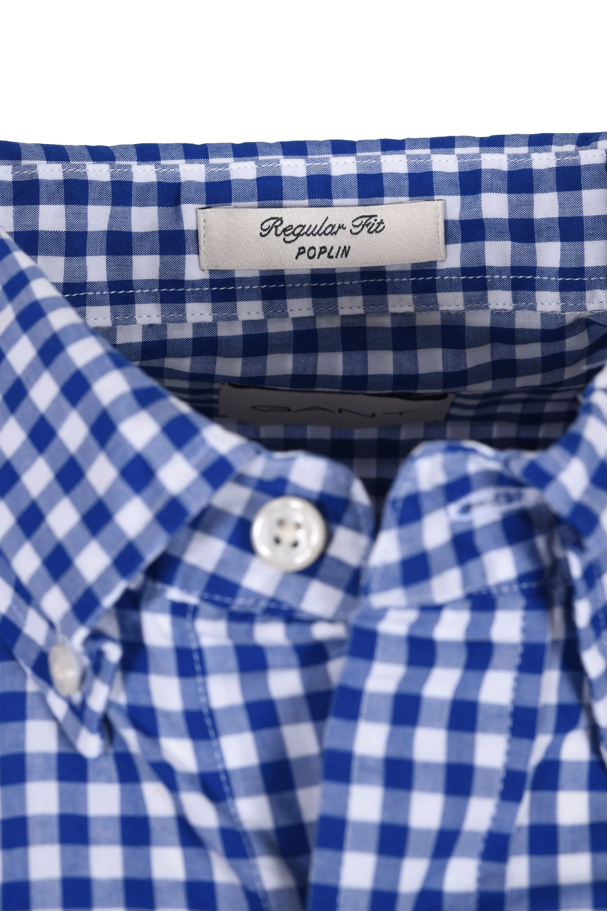 Gant Reg Poplin Gingham Shirt College Blue - Image 4