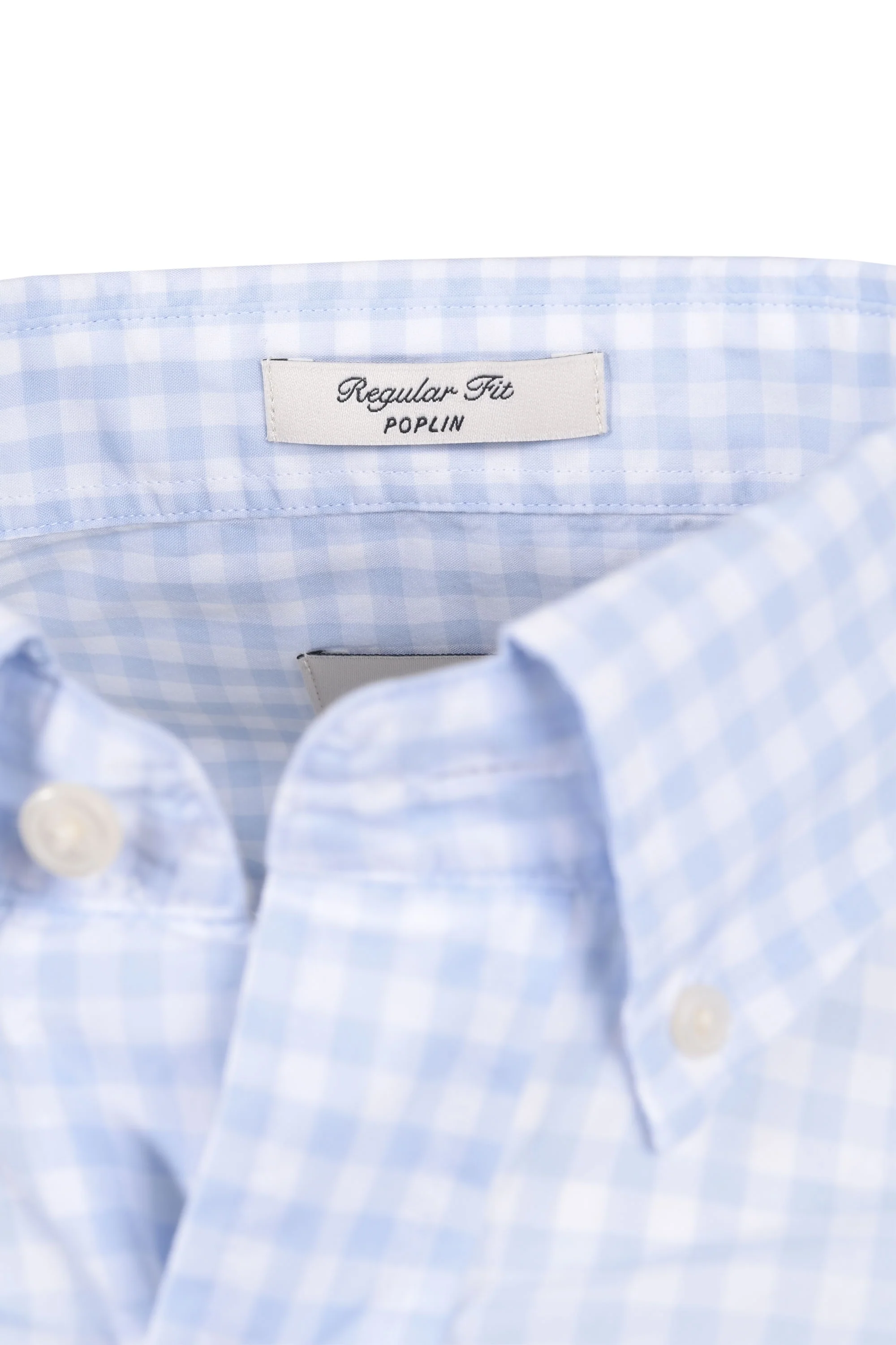 Gant Reg Poplin Gingham Shirt Light Blue - Image 4