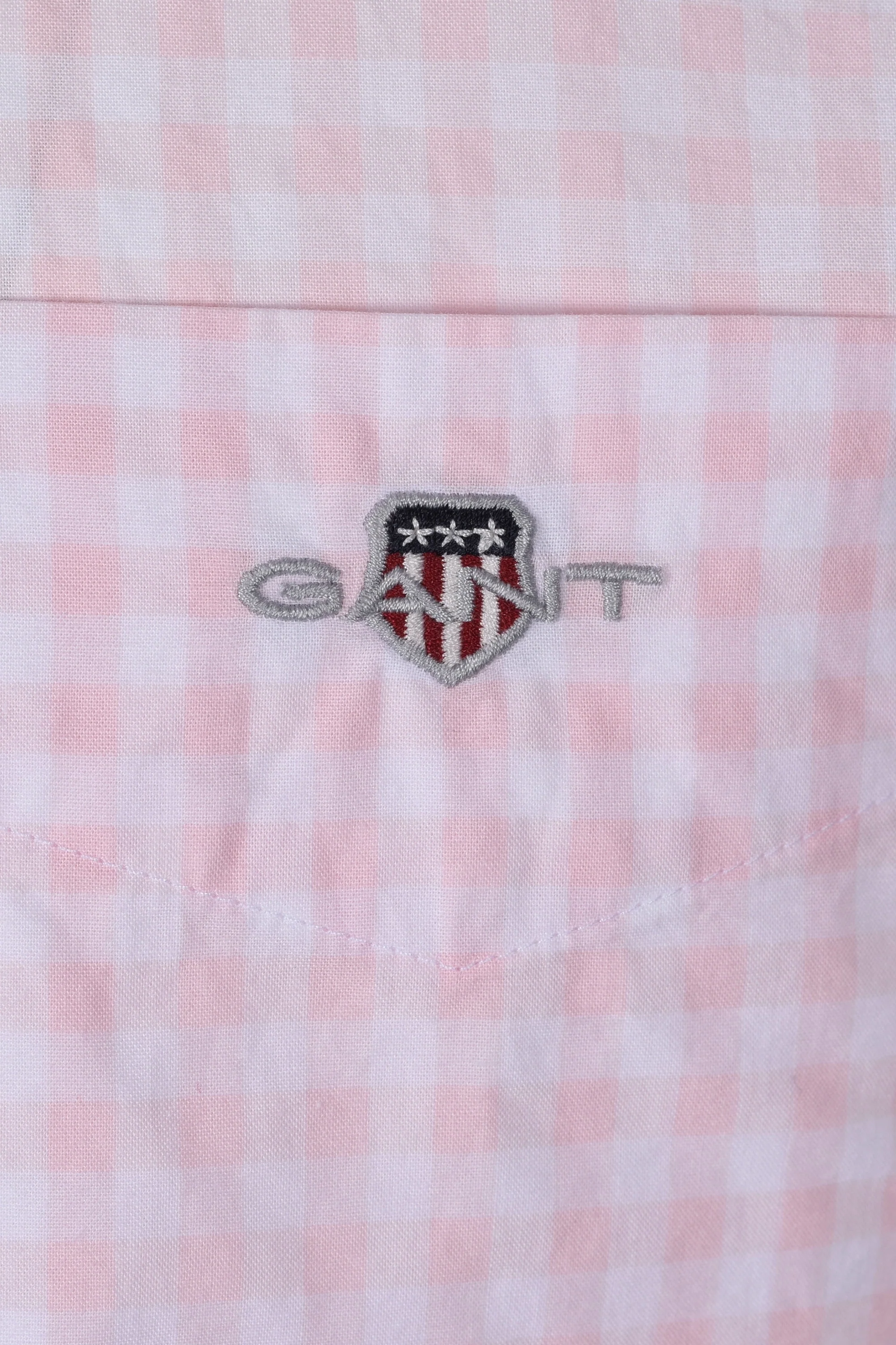 Gant Reg Poplin Gingham Shirt Light Pink - Image 4
