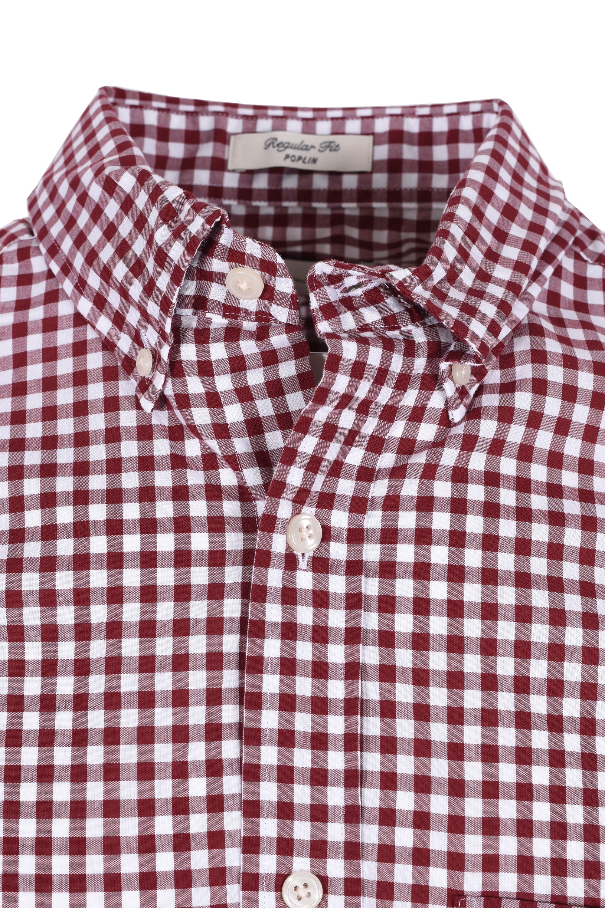 Gant Reg Poplin Gingham Shirt Wine Red - Image 2