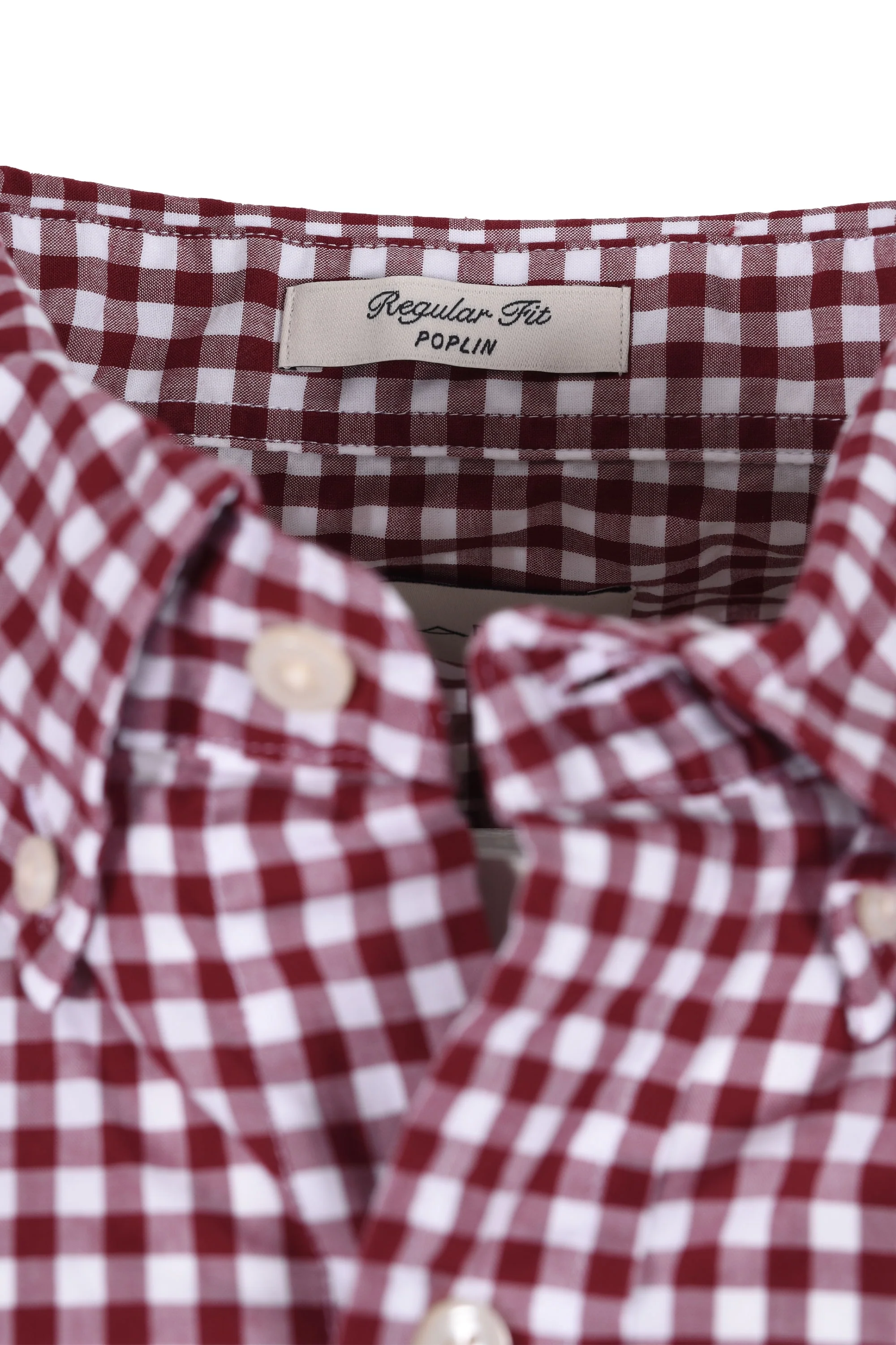 Gant Reg Poplin Gingham Shirt Wine Red - Image 4