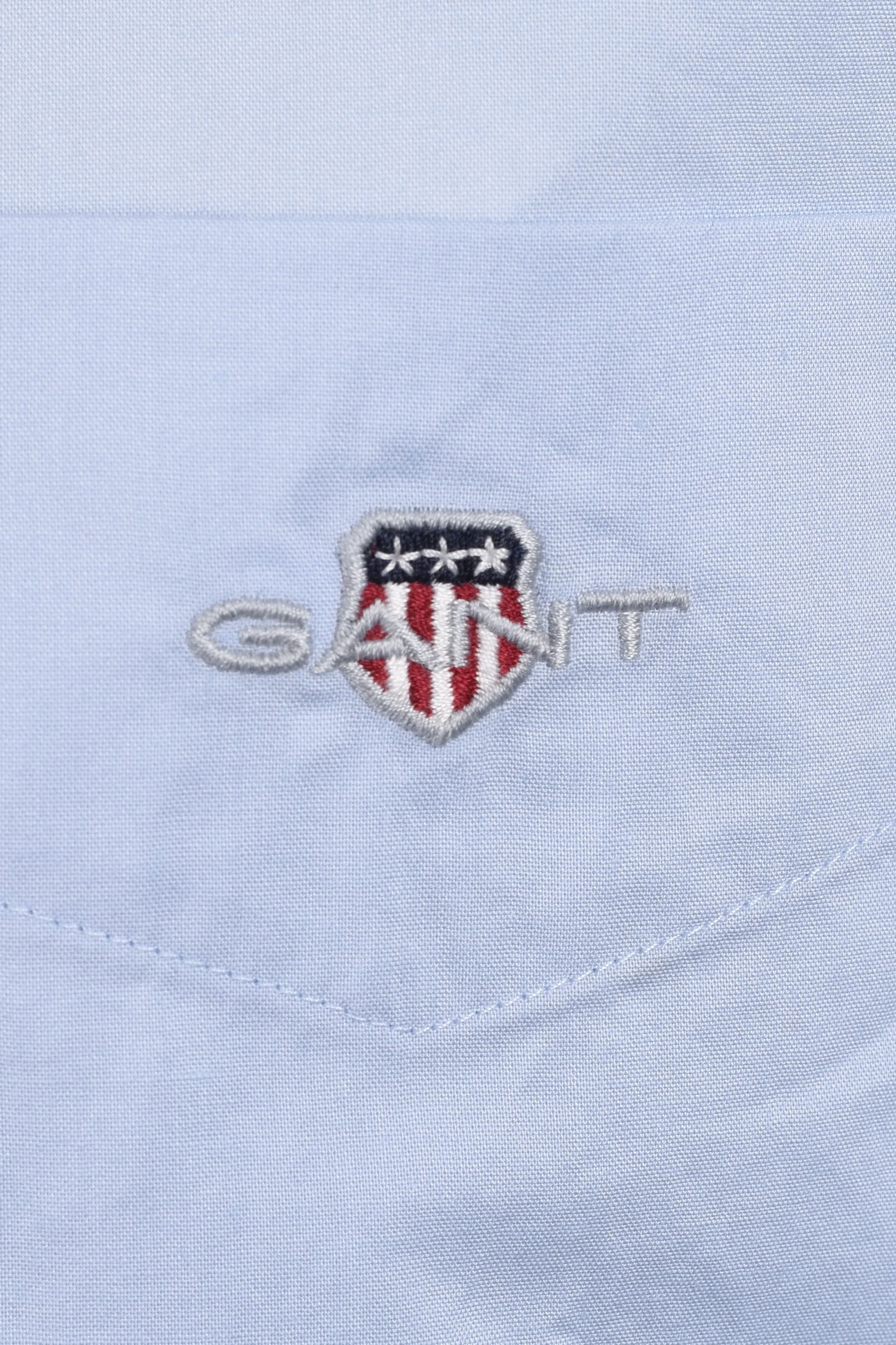 Gant Reg Poplin Short Sleeve Shirt Light Blue - Image 3