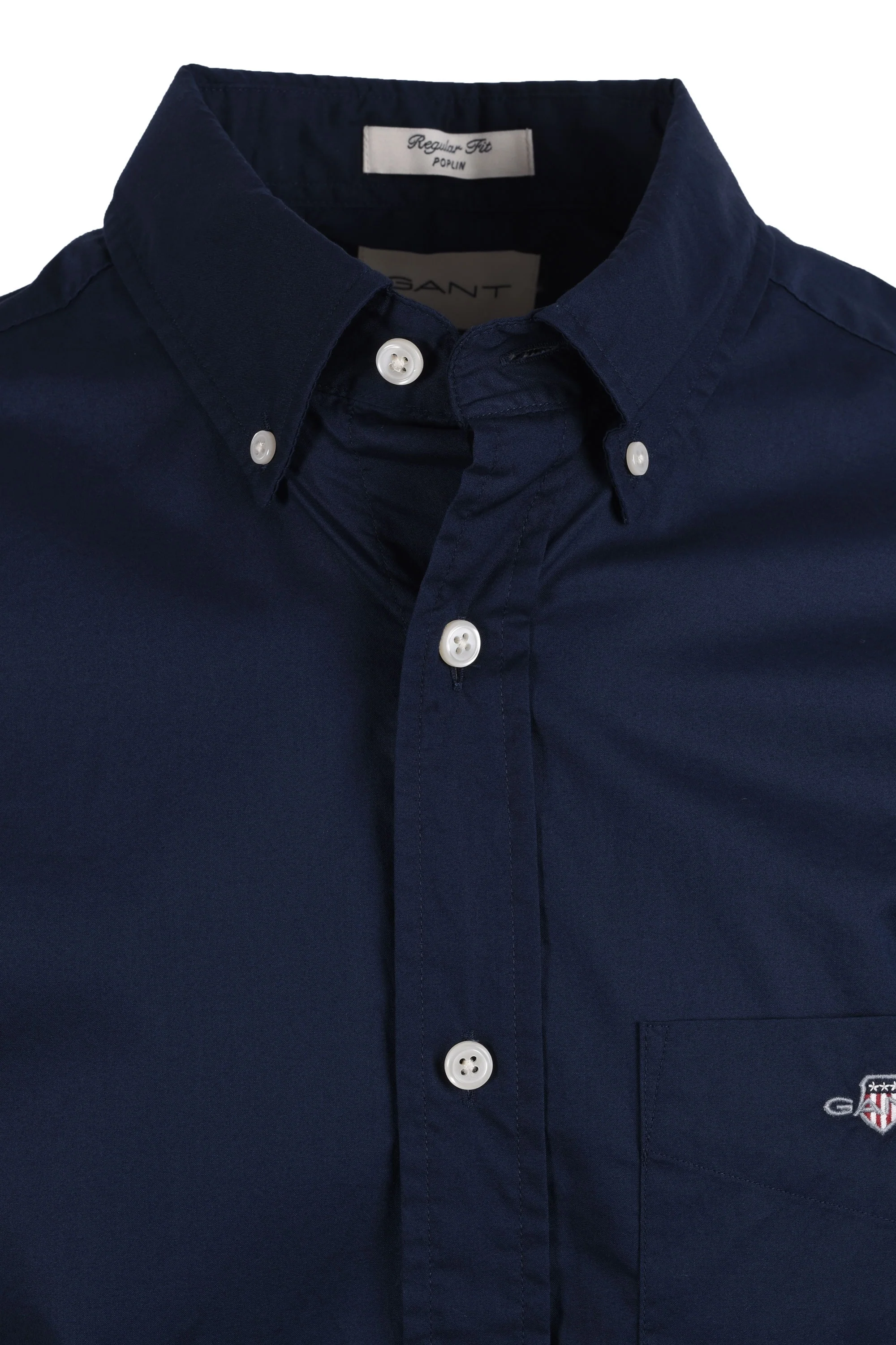 Gant Reg Poplin Short Sleeve Shirt Marine - Image 2