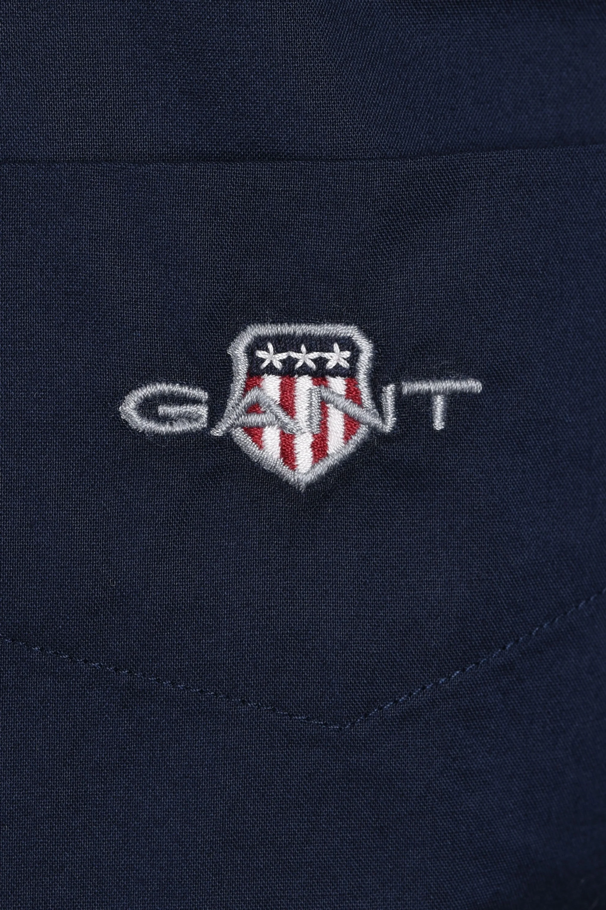 Gant Reg Poplin Short Sleeve Shirt Marine - Image 3
