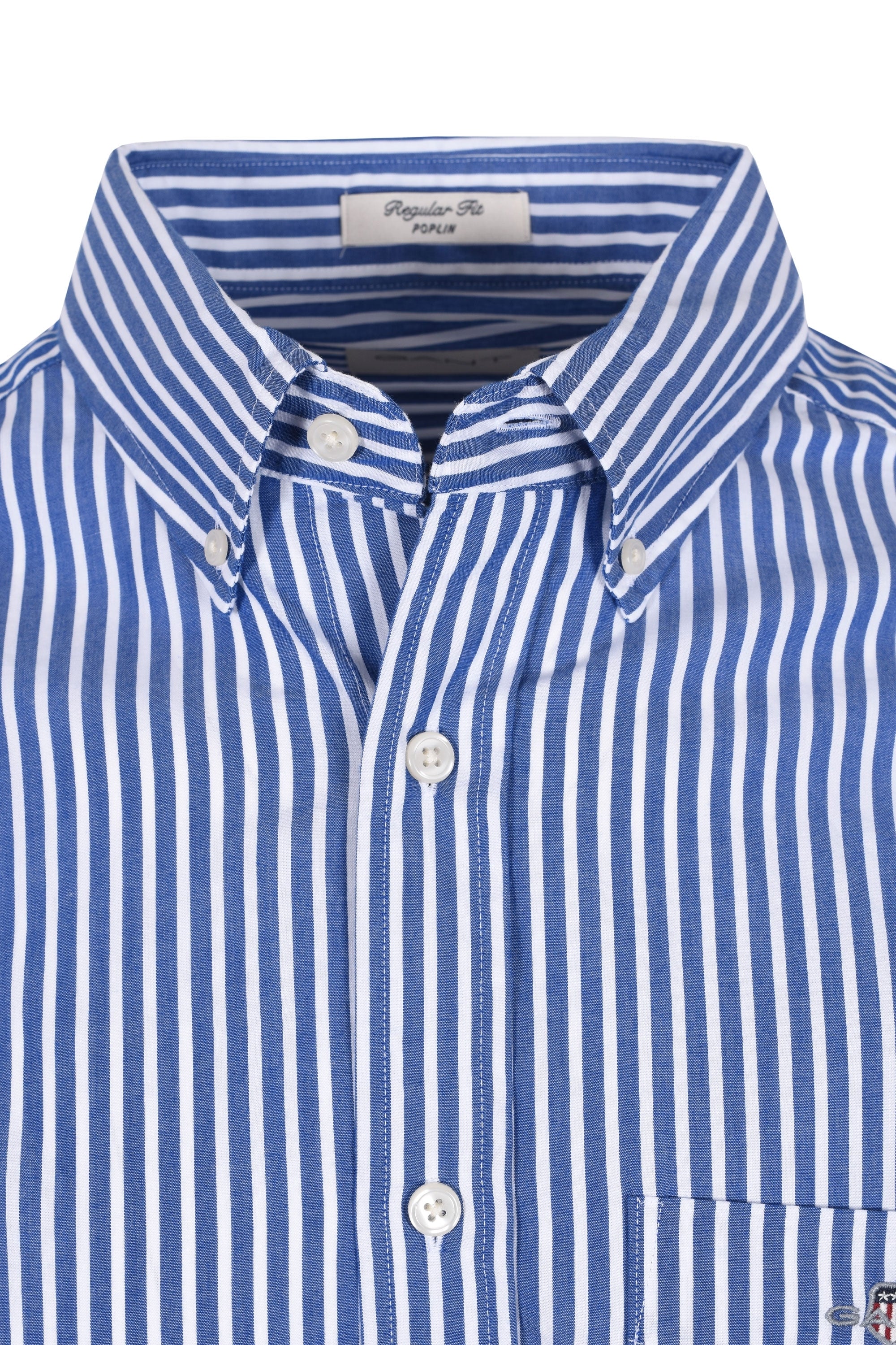 Gant Reg Poplin Stripe Shirt College Blue - Image 2