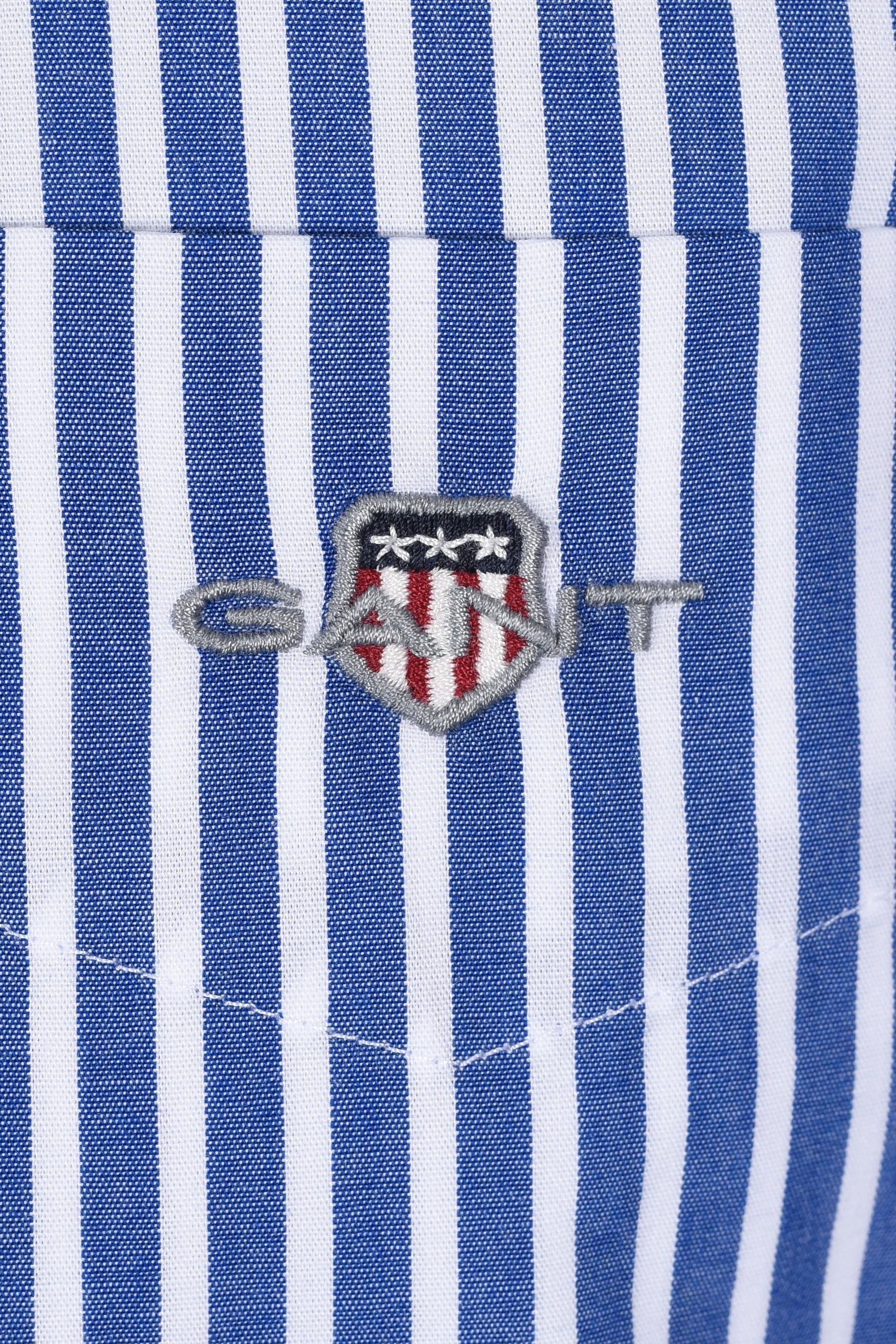 Gant Reg Poplin Stripe Shirt College Blue - Image 3