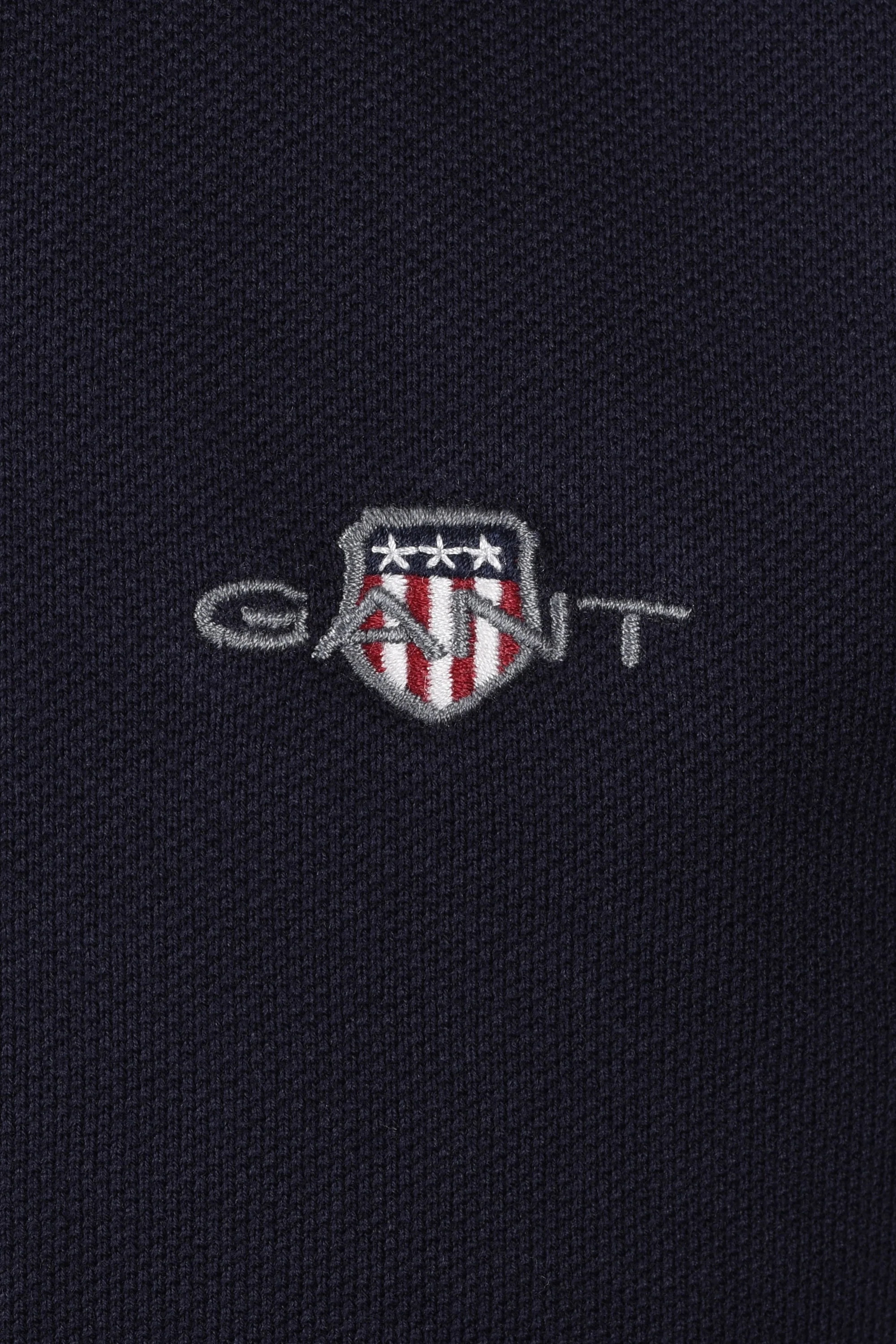 Gant Reg Shield Ss Pique Polo Shirt Evening Blue - Image 3