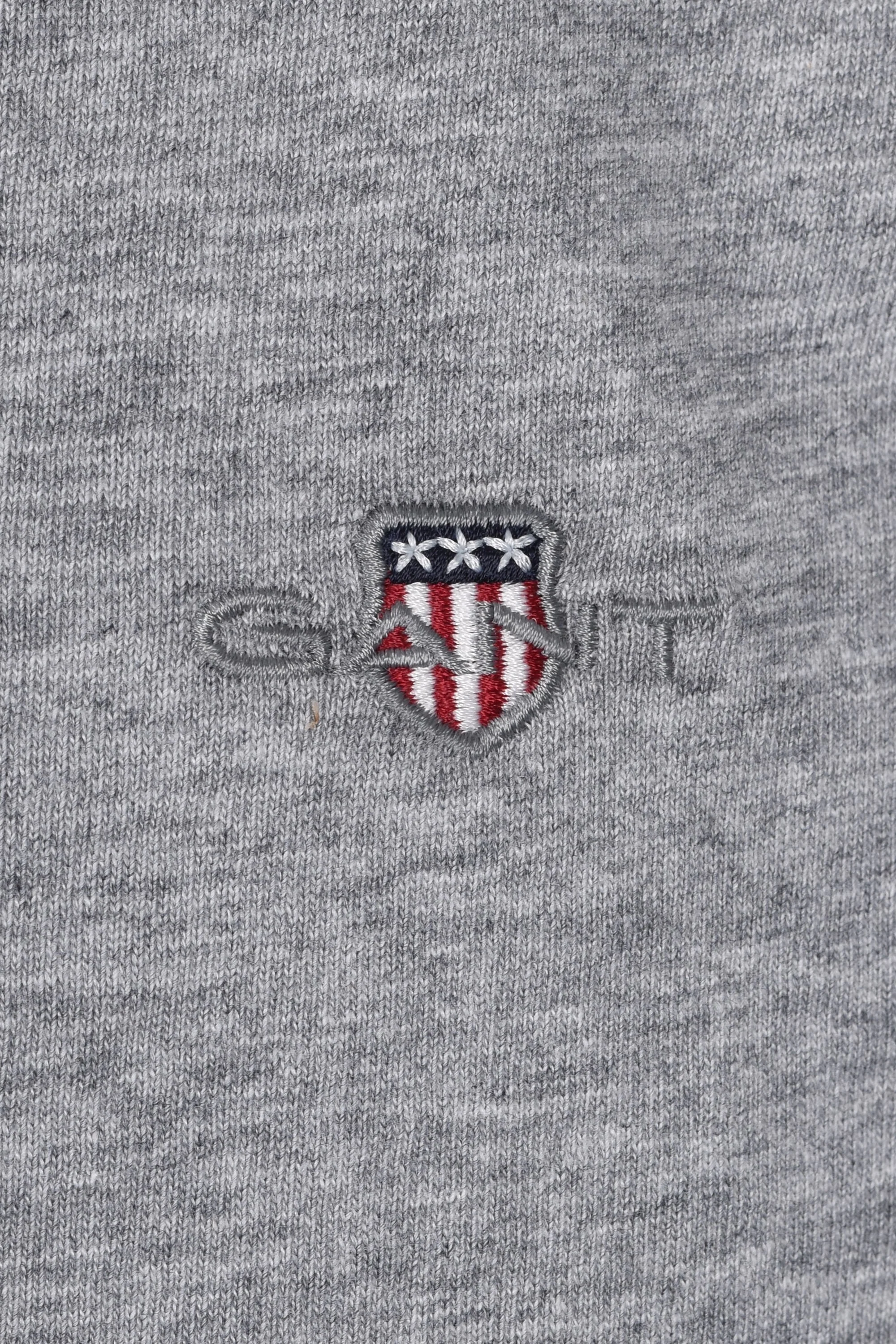 Gant Reg Shield Ss T-shirt Grey Melange - Image 3