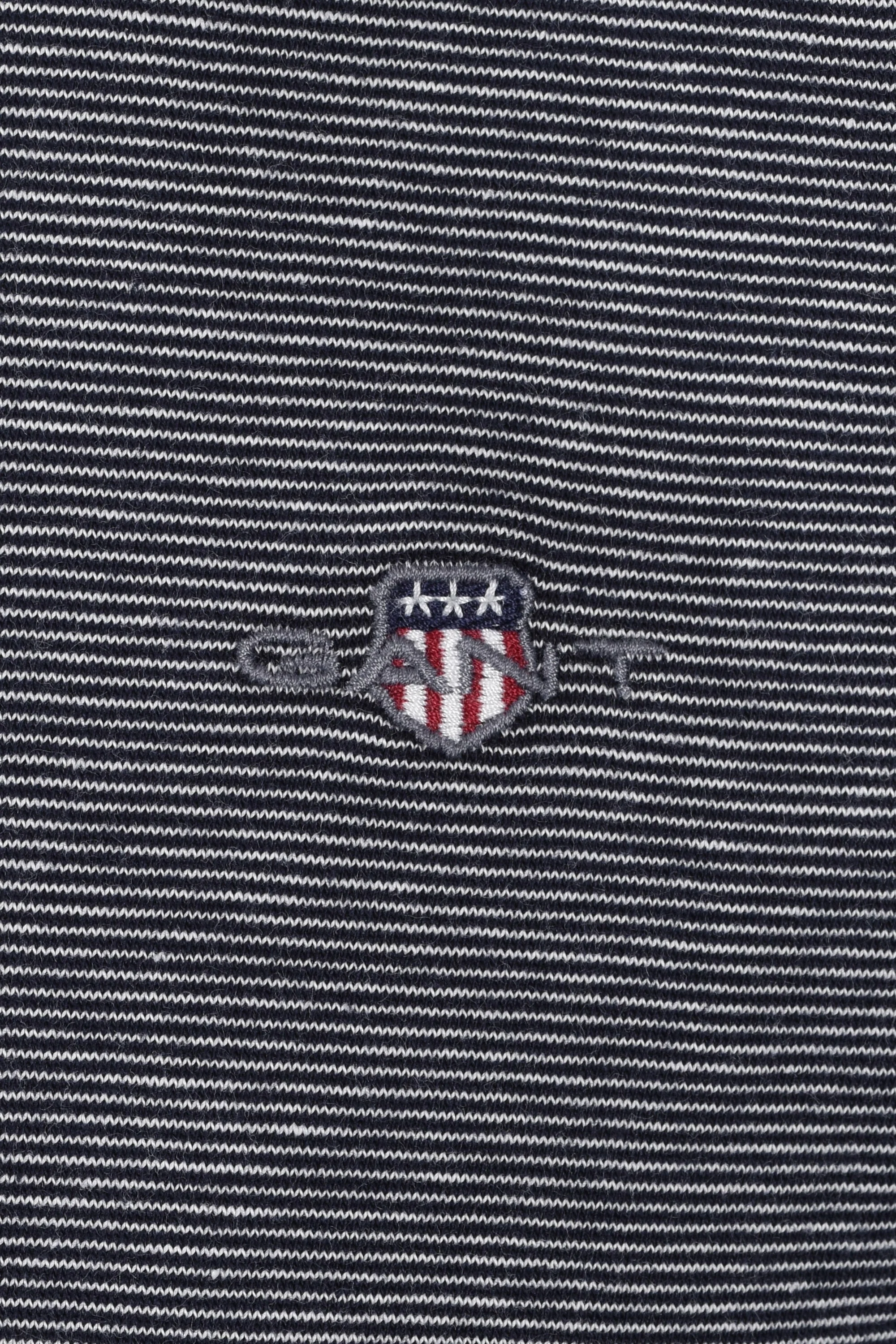 Gant Small Stripe T Shirt Evening Blue - Image 2