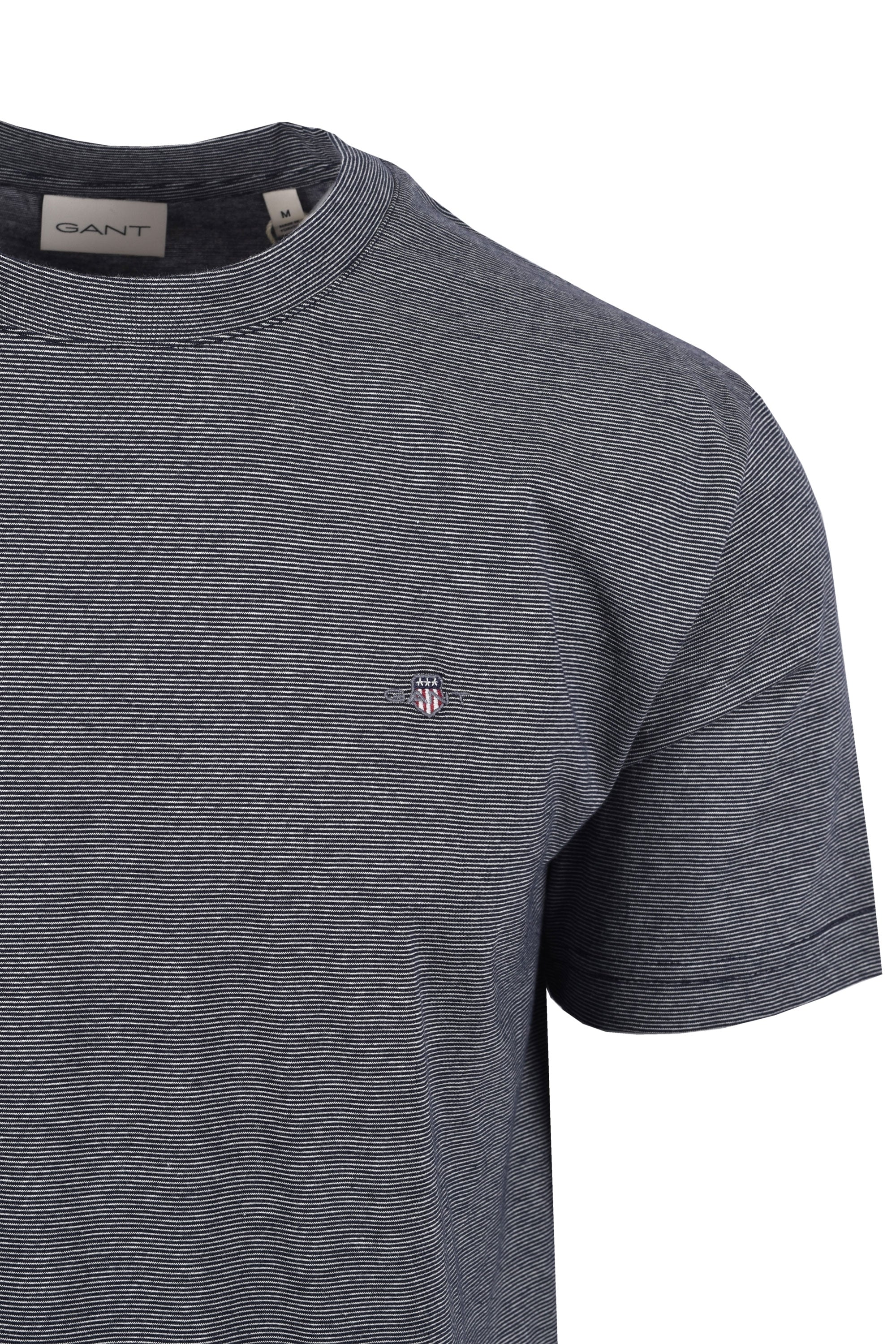 Gant Small Stripe T Shirt Evening Blue - Image 3