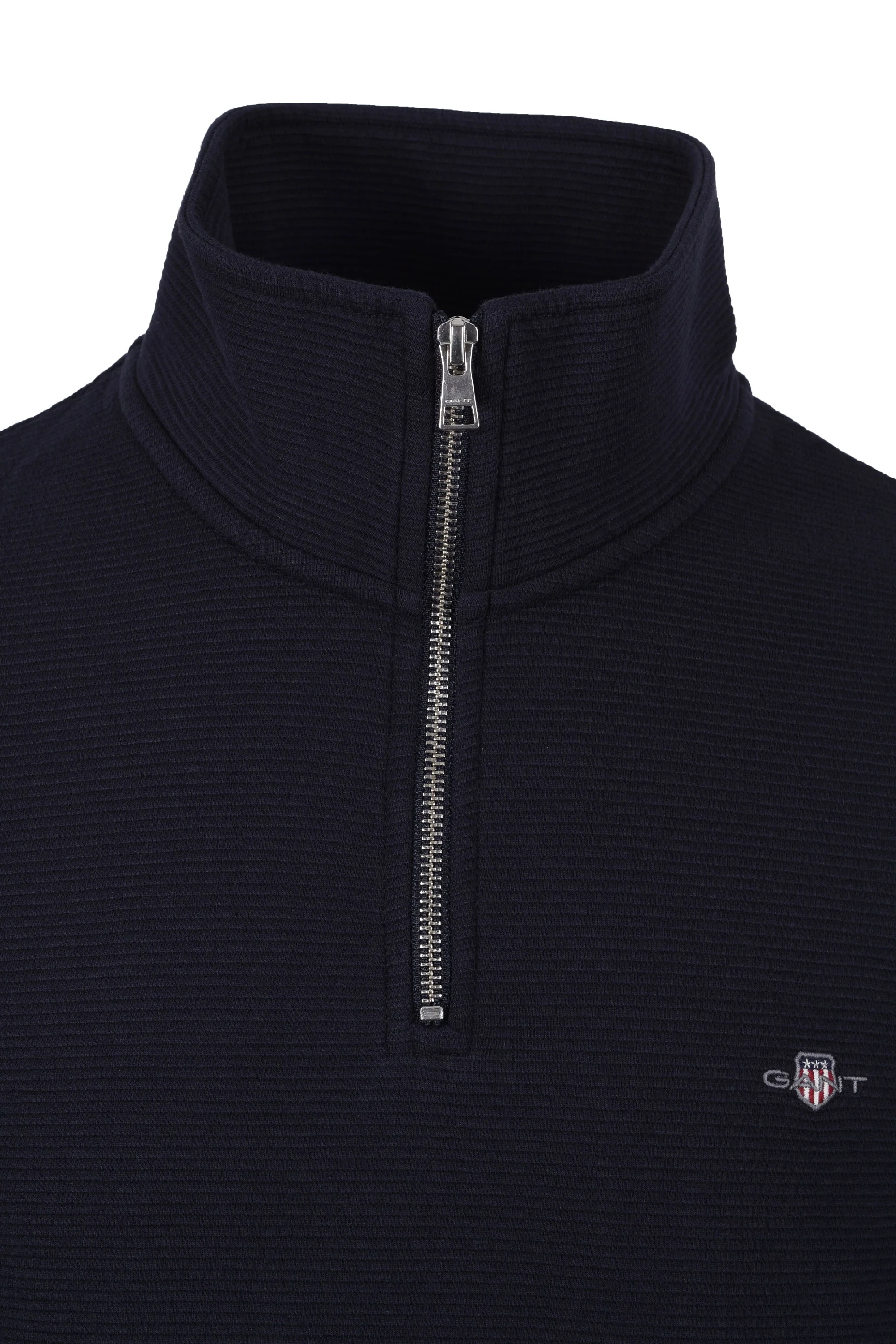 Gant Texture Half Zip Knitwear Evening Blue - Image 2