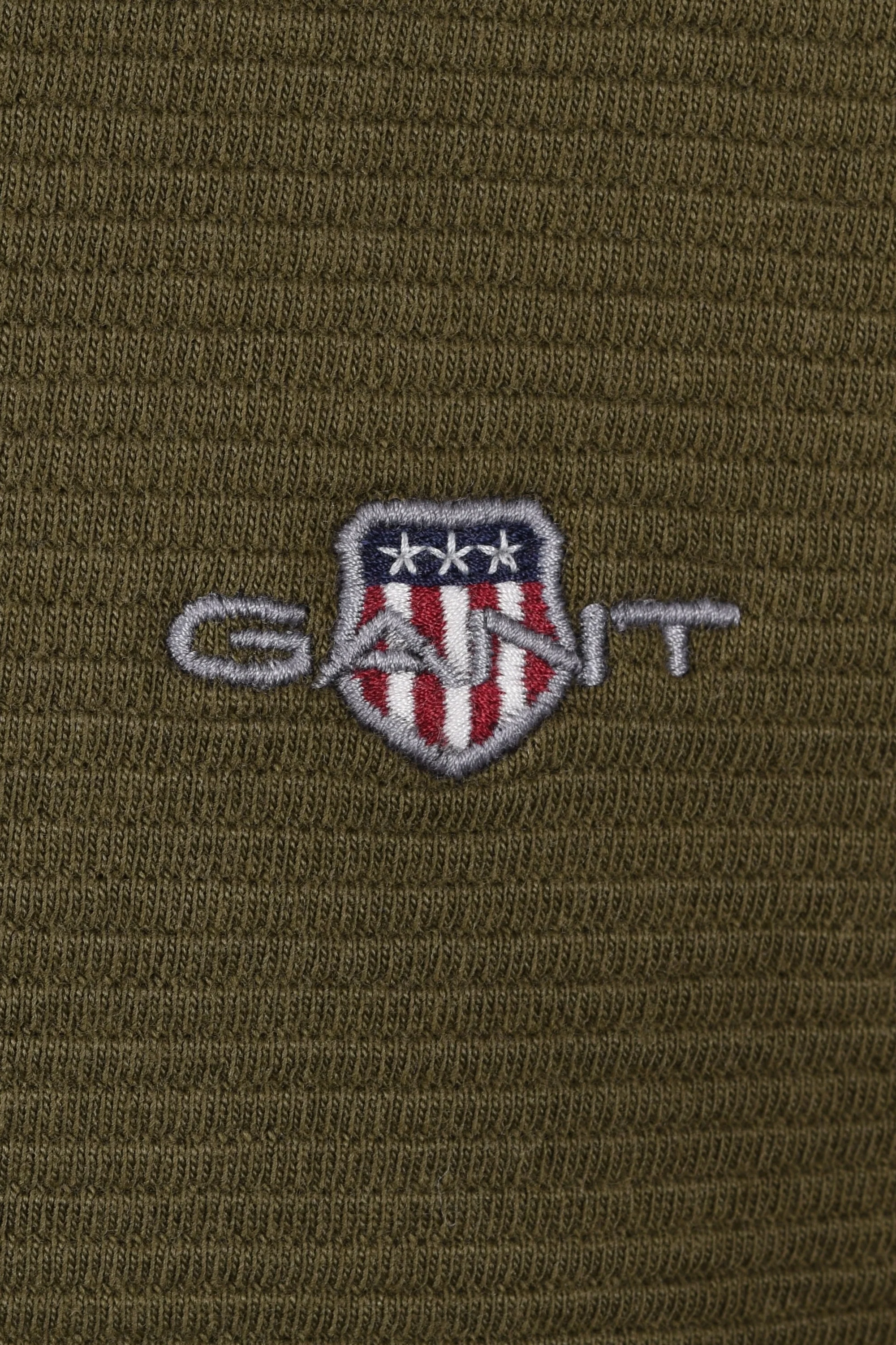 Gant Texture Half Zip Knitwear Juniper Green - Image 3