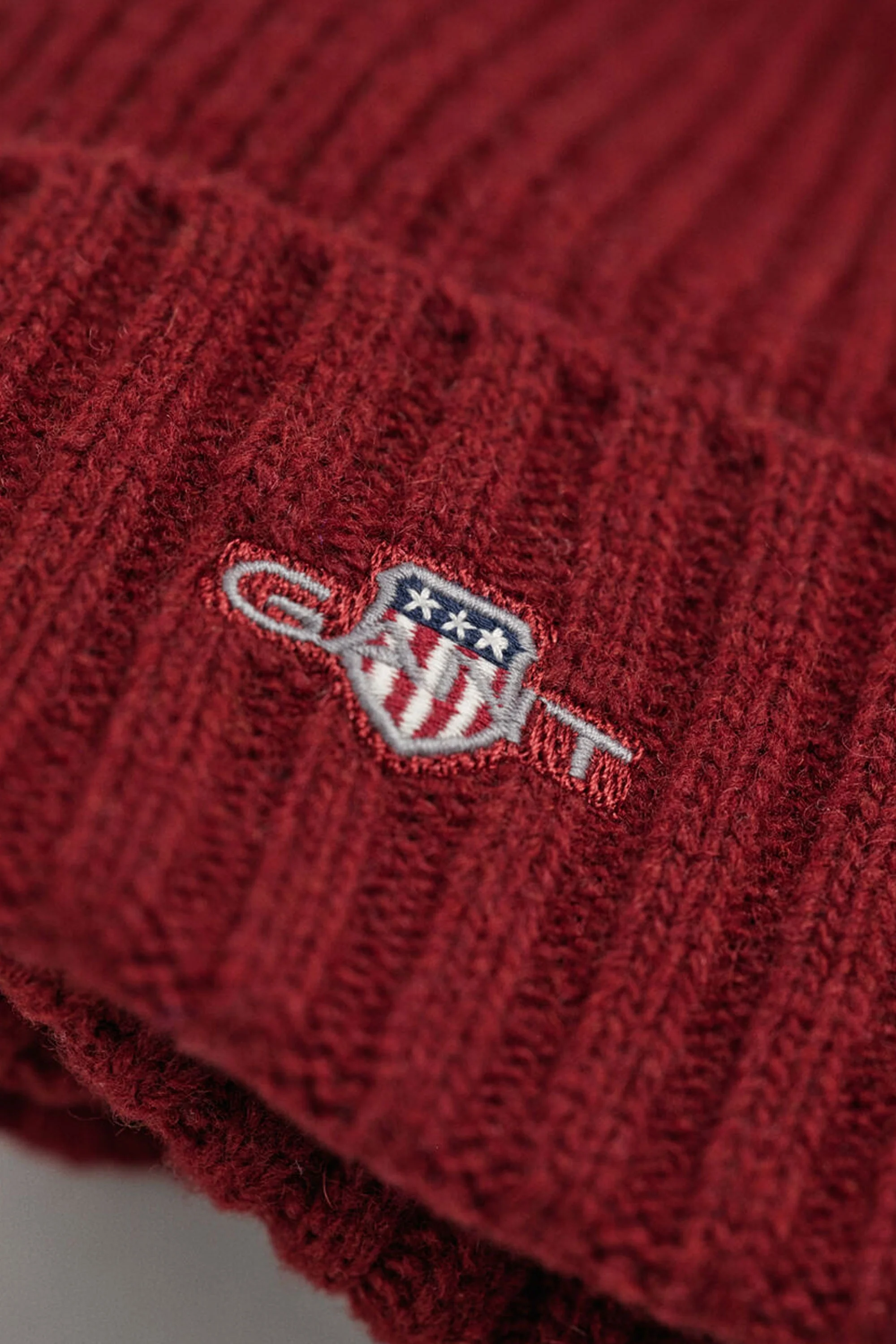 Gant Unisex Shield Wool Beanie Plumped Red - Image 2