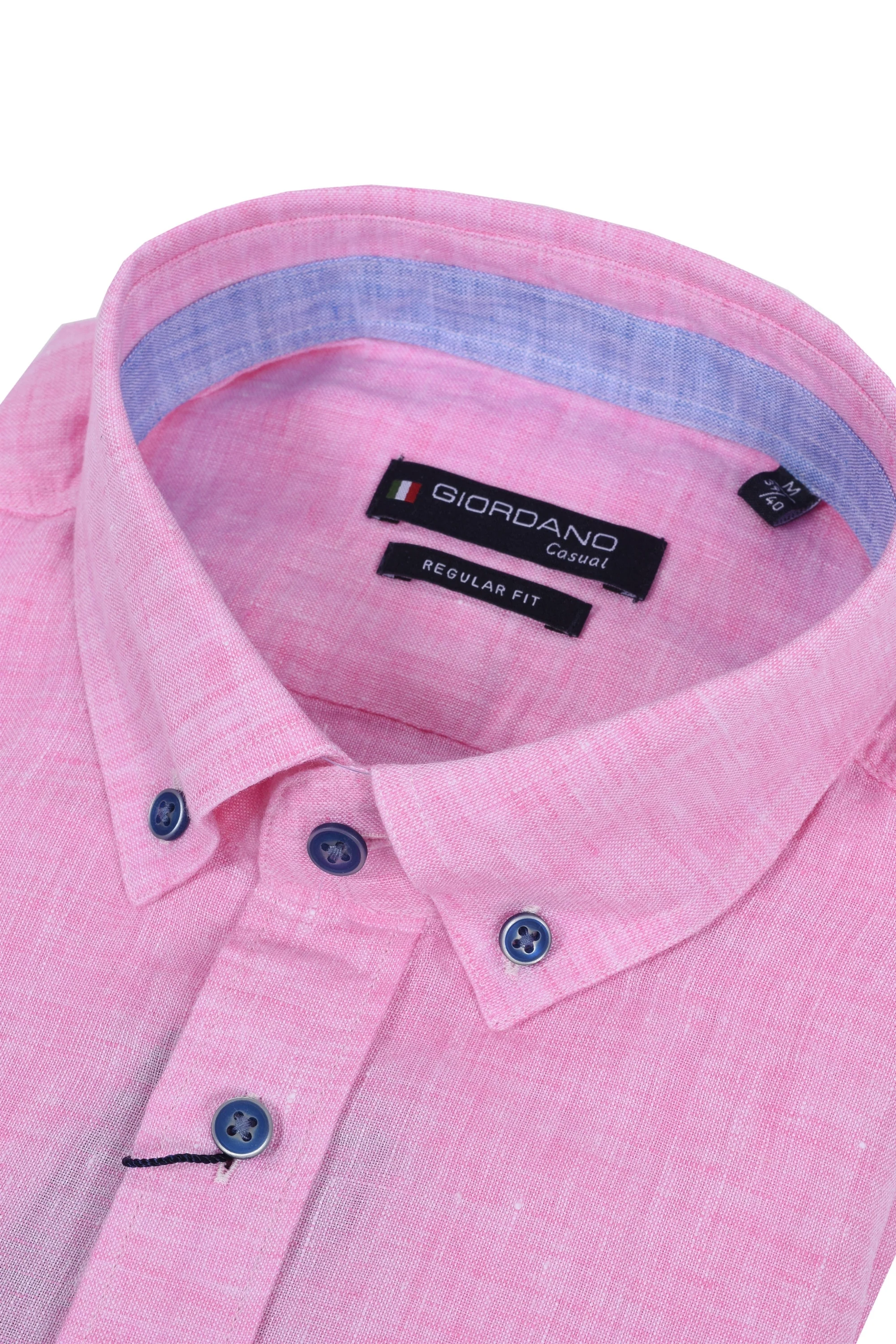 Giordano Regular Fit Linen Shirt Pink - Image 2