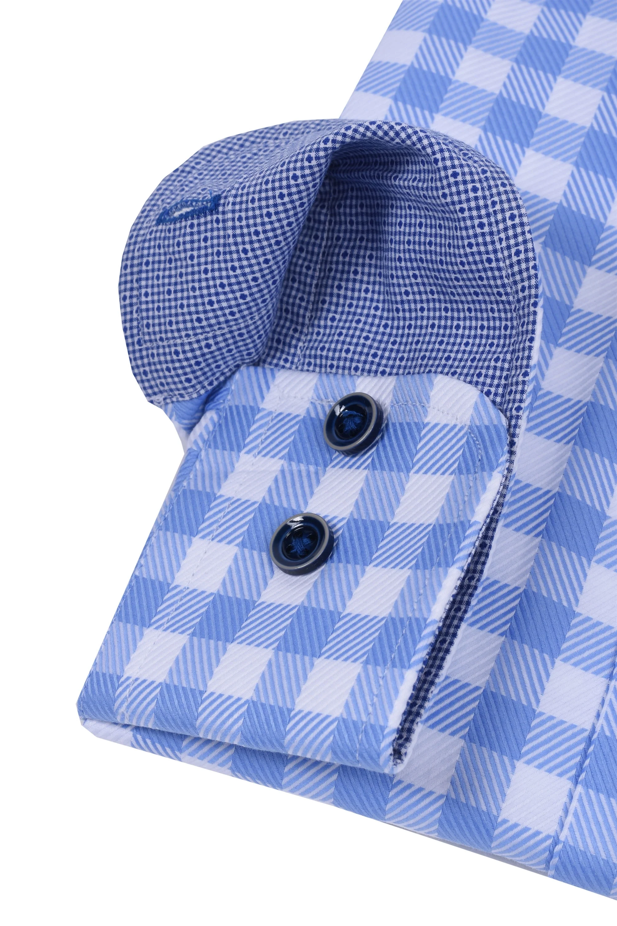 Gravson Light Blue Gingham Check Shirt - Image 3
