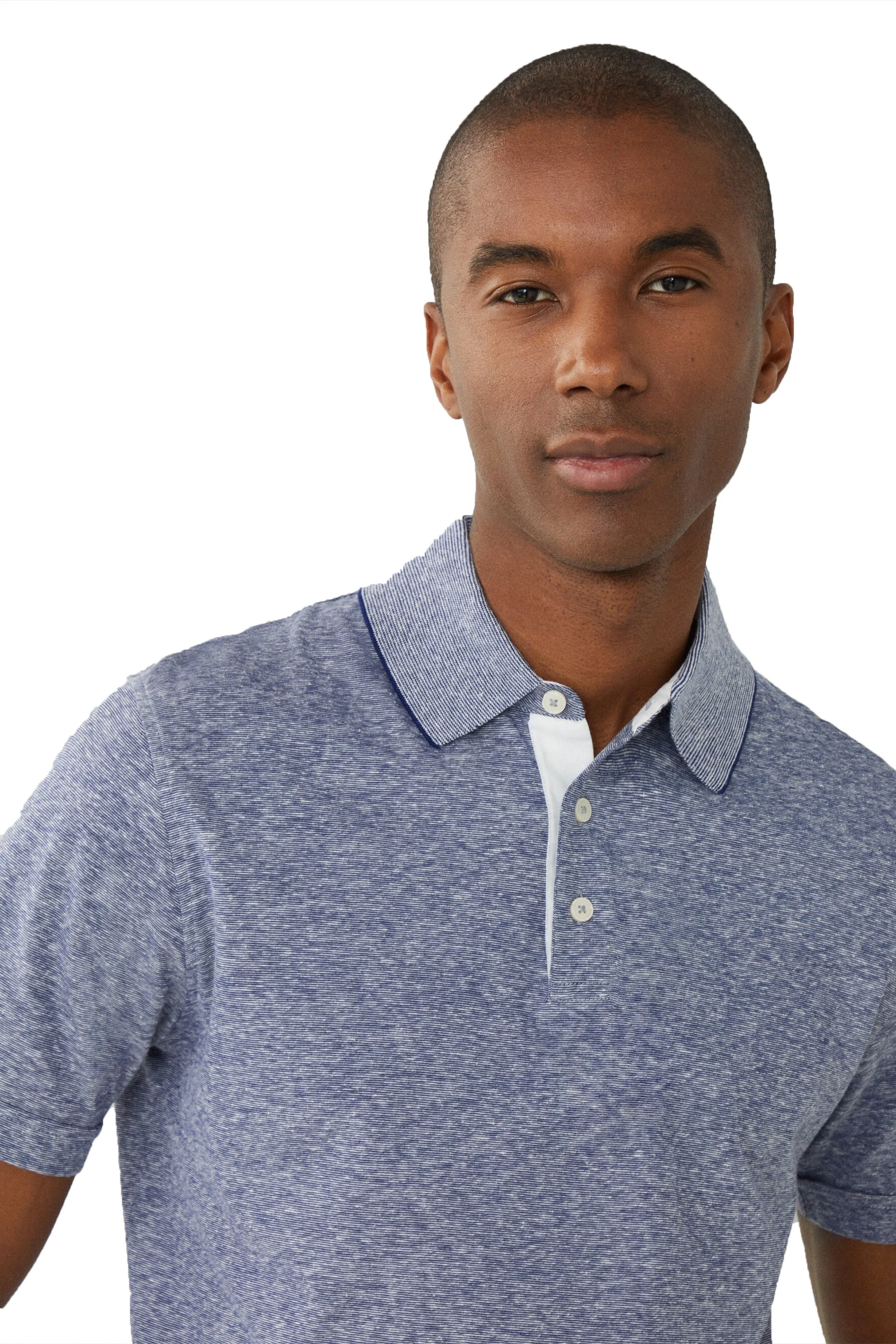 Hackett Cotton Linen Filafil Polo Shirt Blue - Image 3