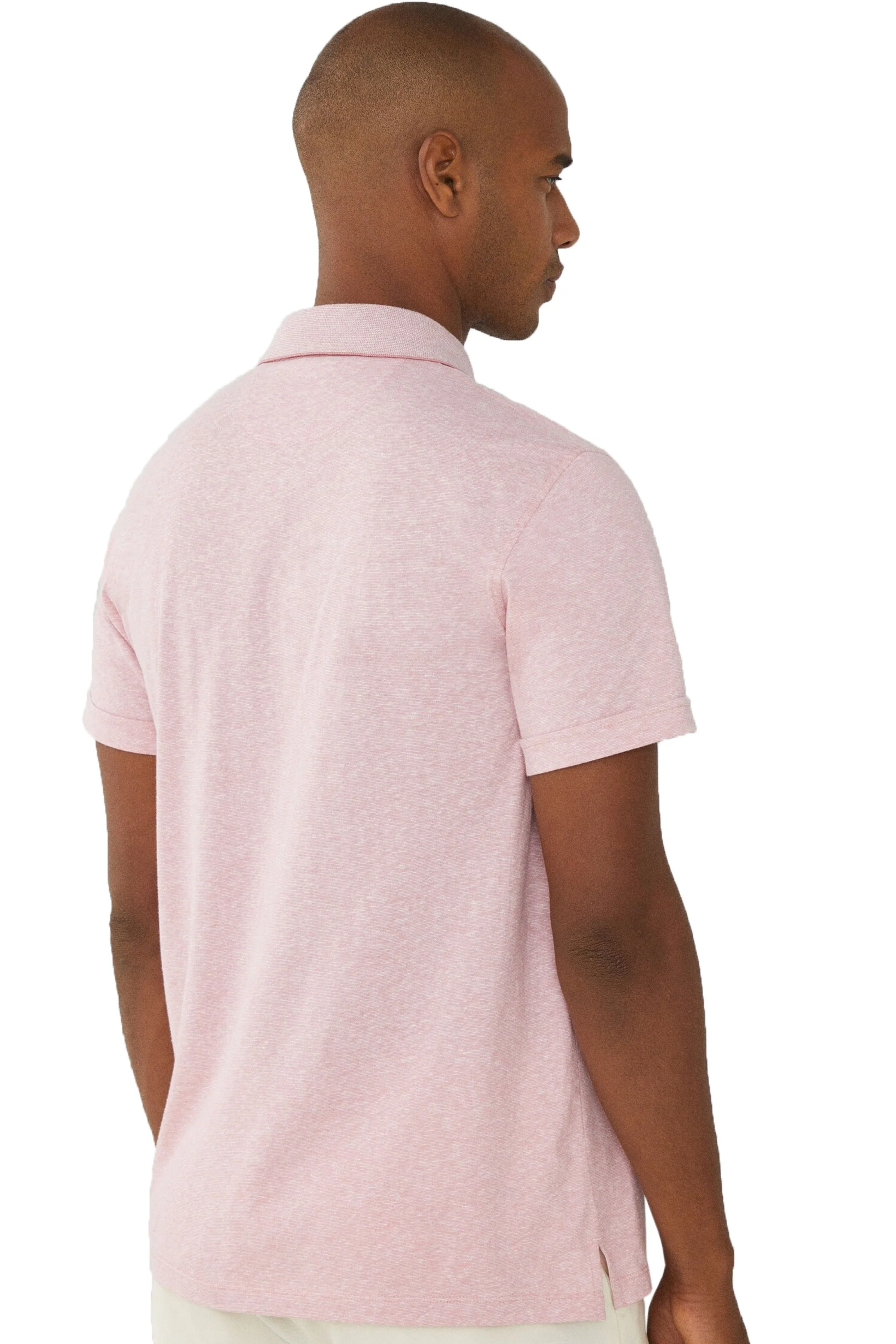 Hackett Cotton Linen Filafil Polo Shirt Pink - Image 4
