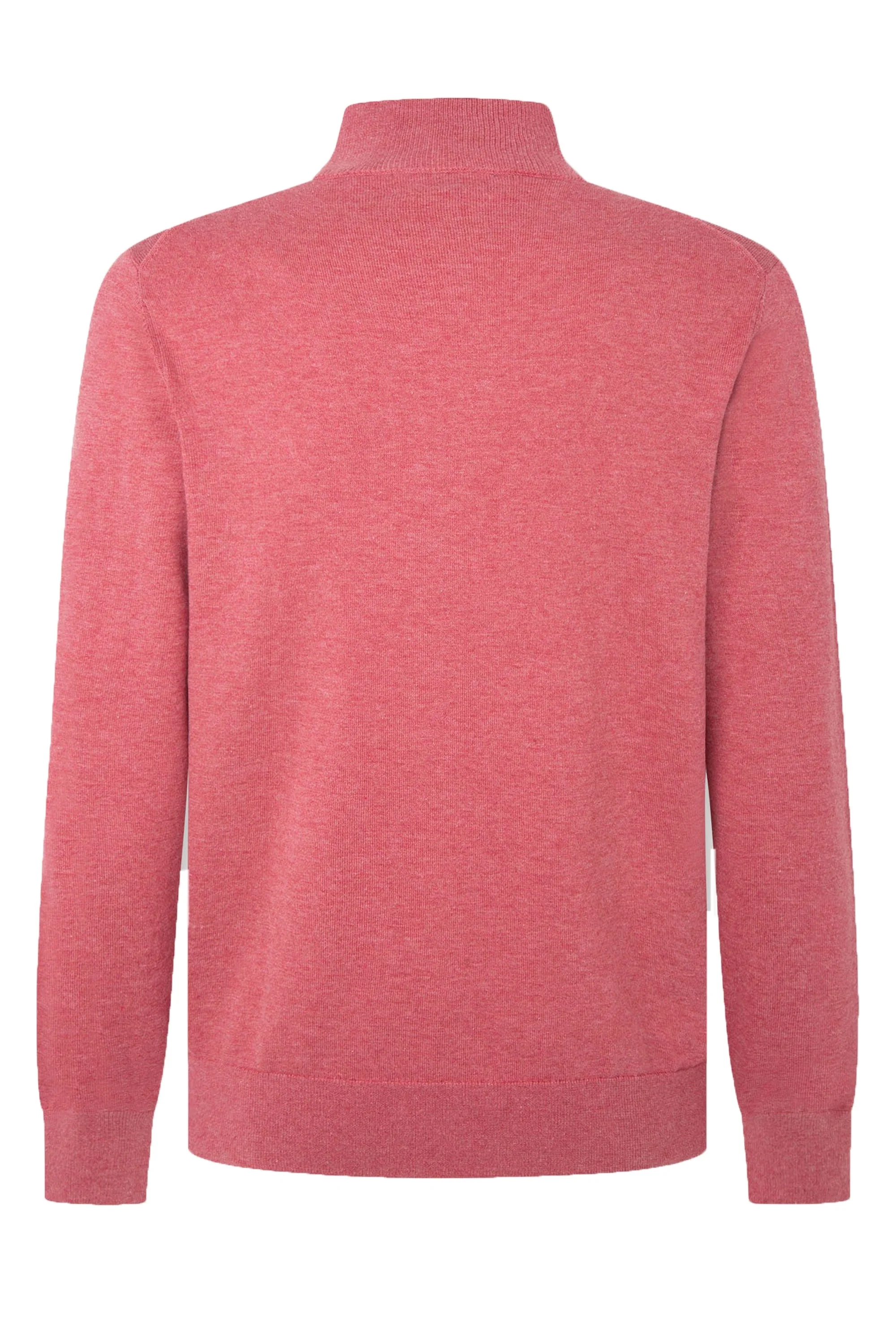 Hackett Cotton Silk Half Zip Knitwear Dusty Red - Image 2