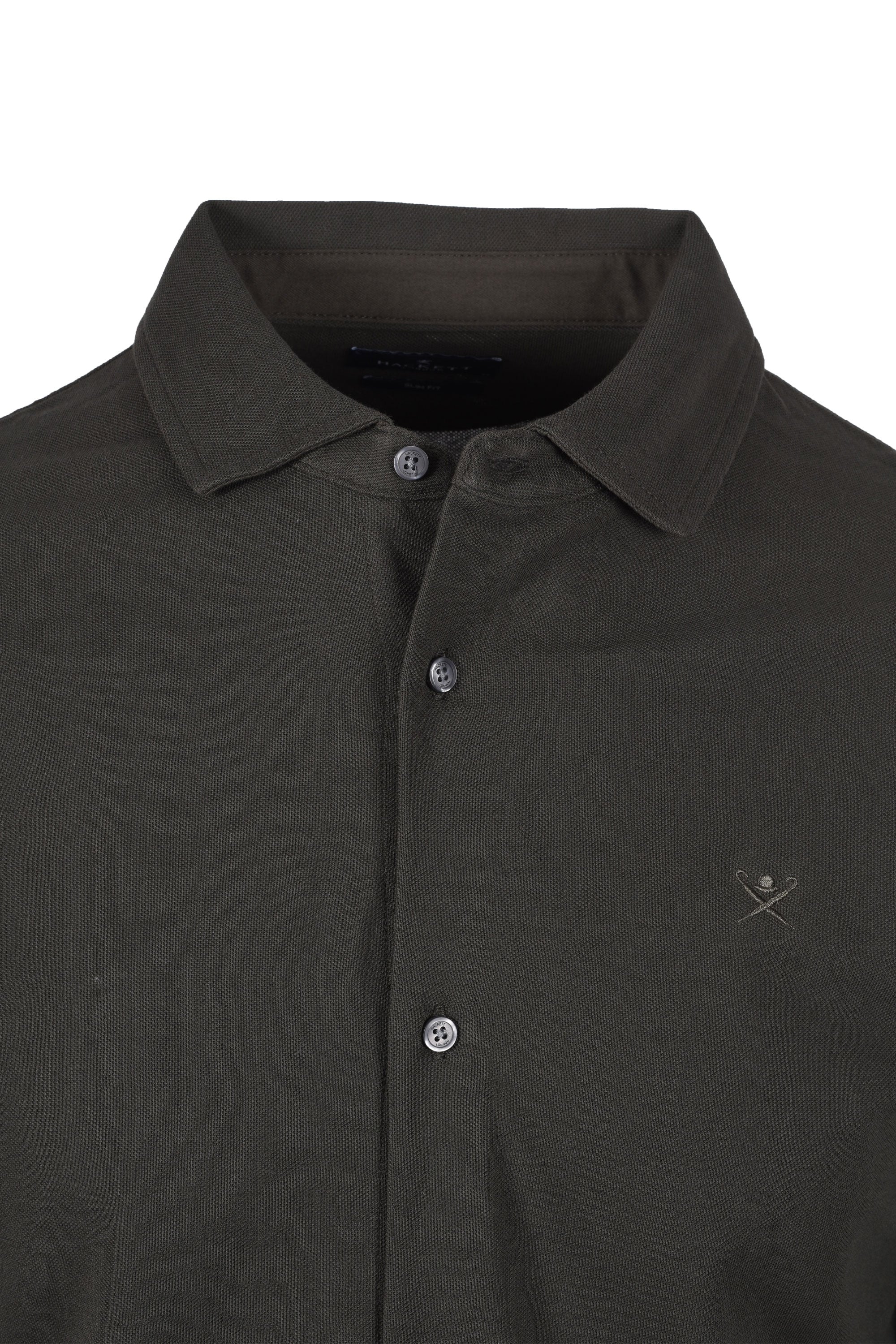 Hackett Logo Long Sleeved Polo Deep Green - Image 2