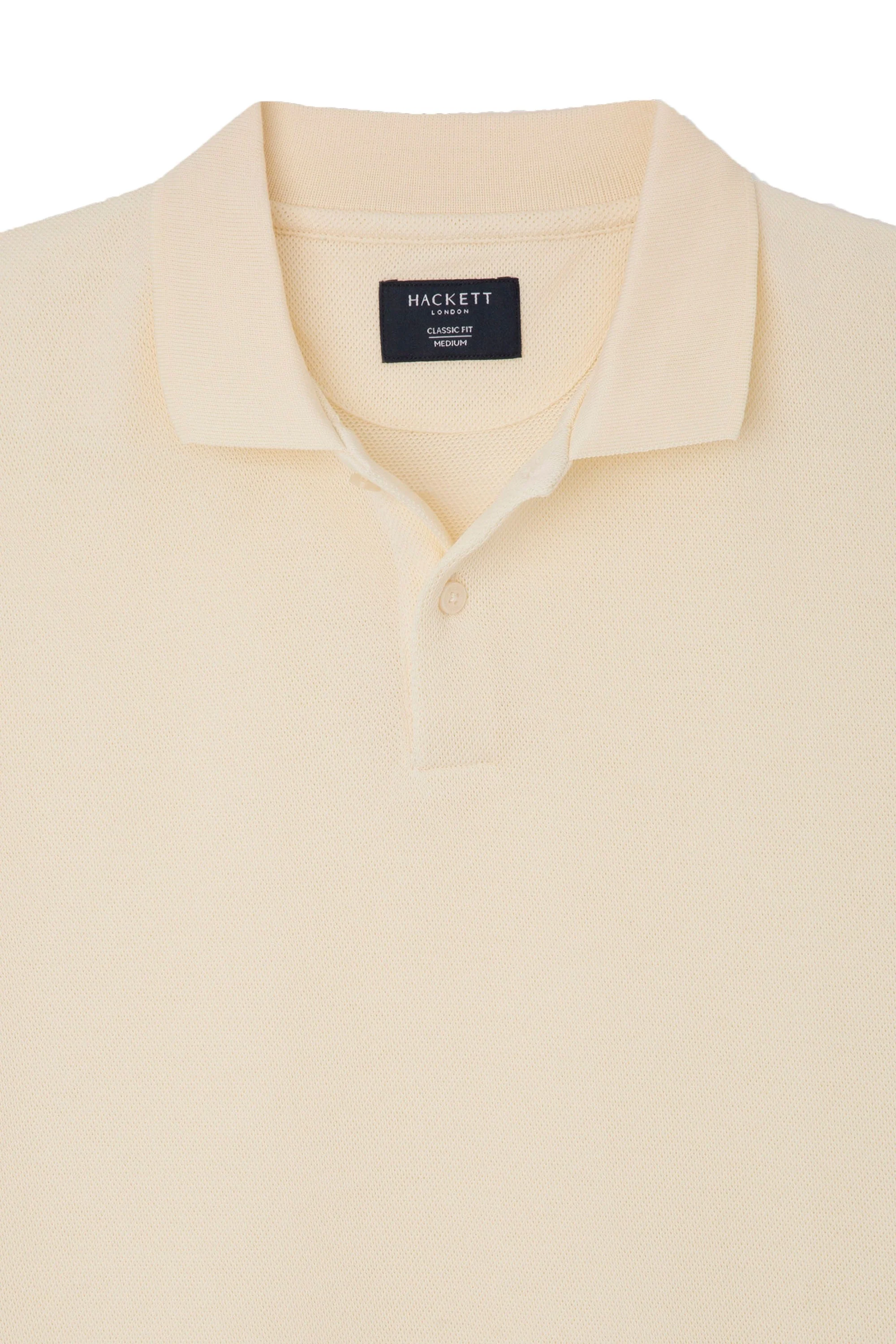 Hackett Stop Start Knit Polo Shirt Canvas White - Image 2