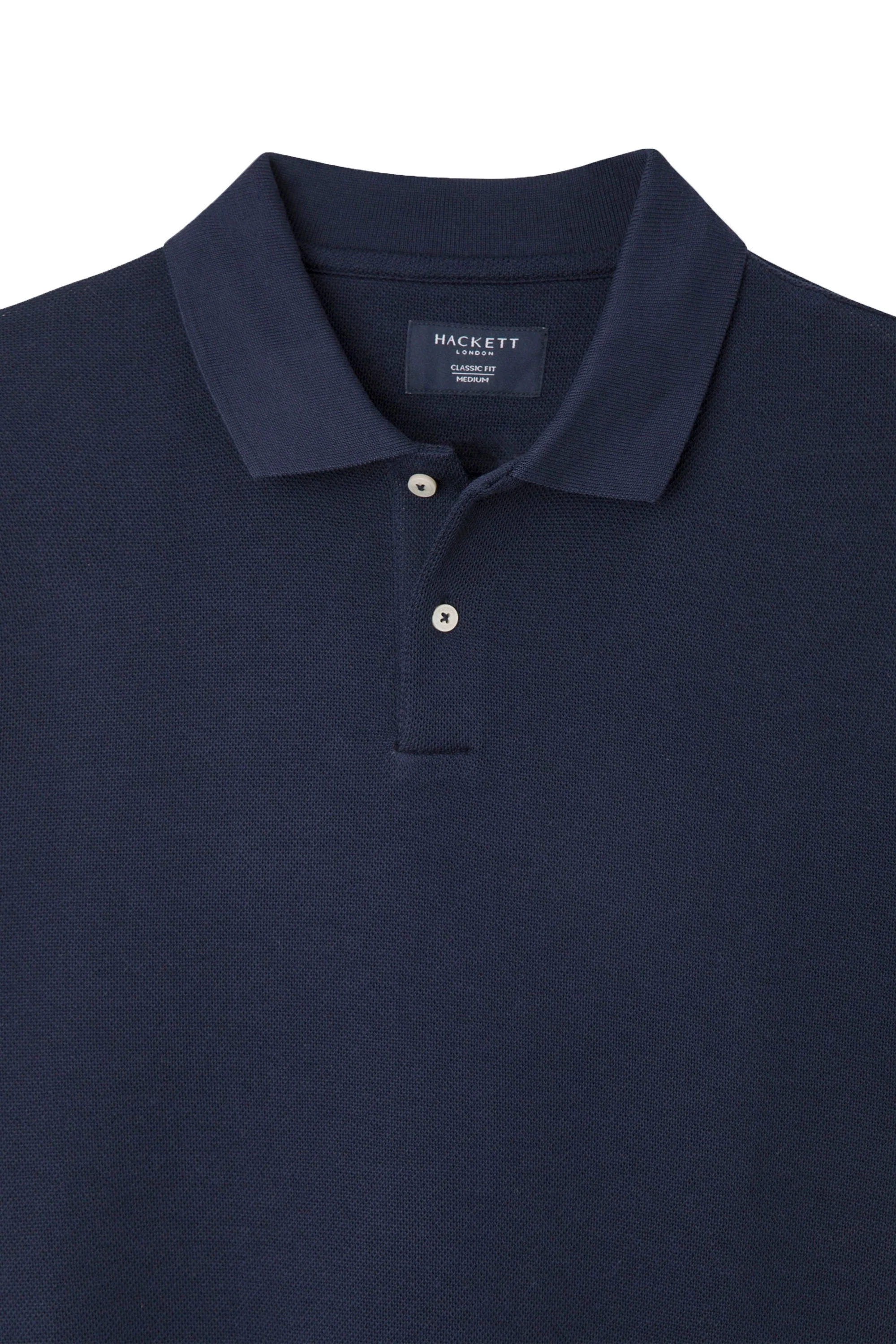 Hackett Stop Start Knit Polo Shirt Navy - Image 3