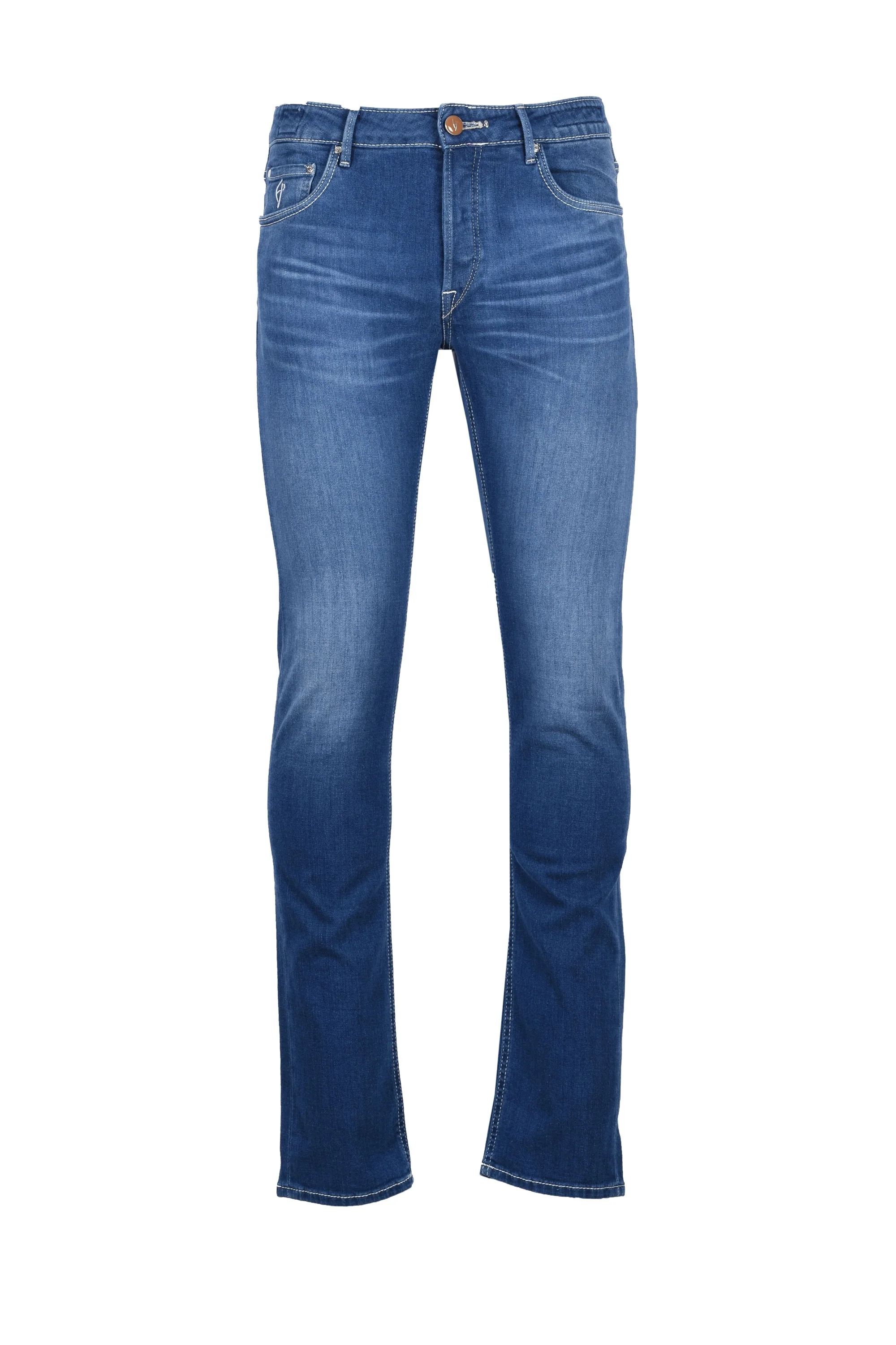 Handpicked Ravello Pink Painted Badge Jeans Light Blue - Image 2