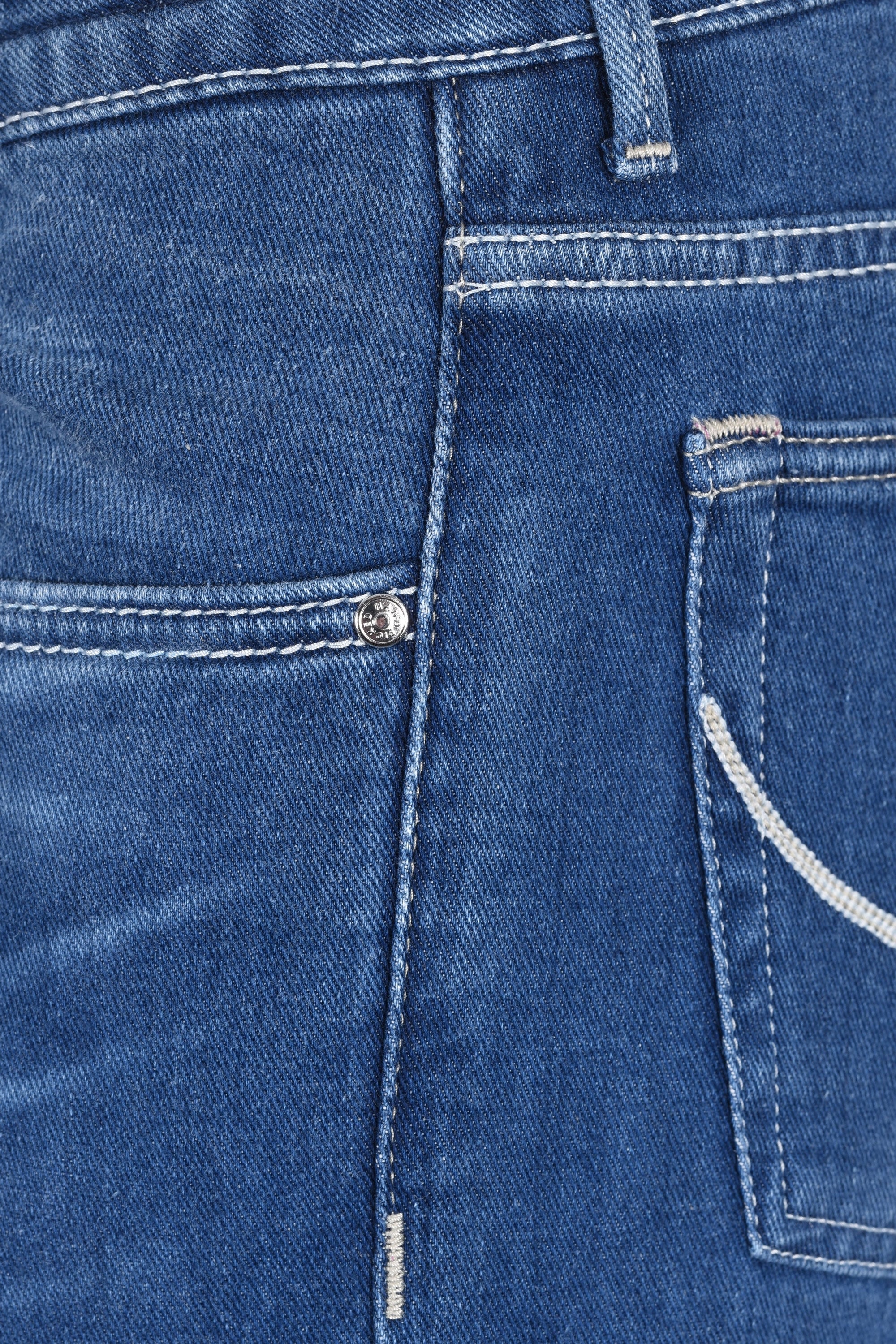 Handpicked Ravello Pink Painted Badge Jeans Light Blue - Image 5